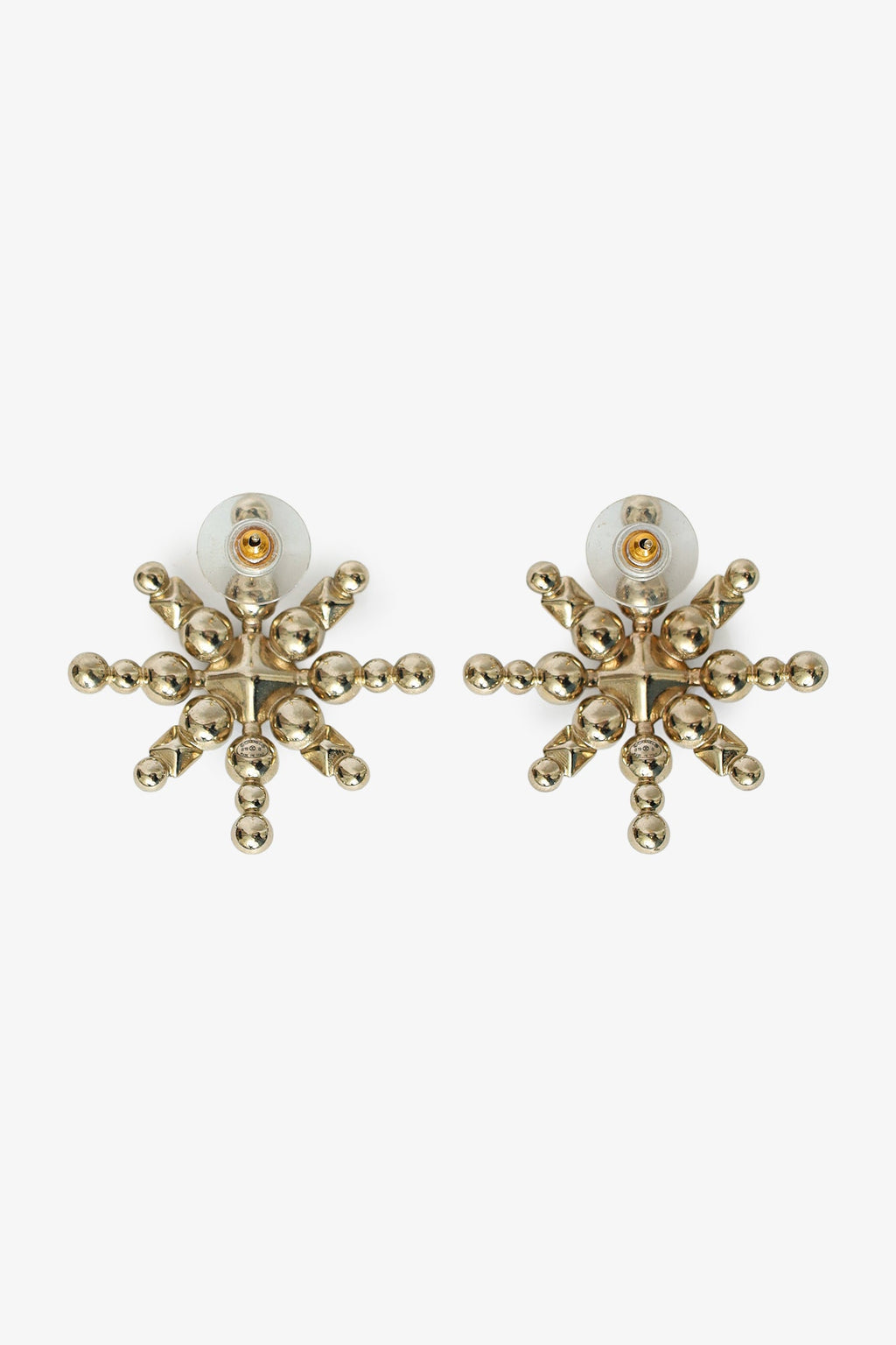 Pre-Loved Chanel™ Gold-tone Black Bead Pearl Crystal CC Star Earrings