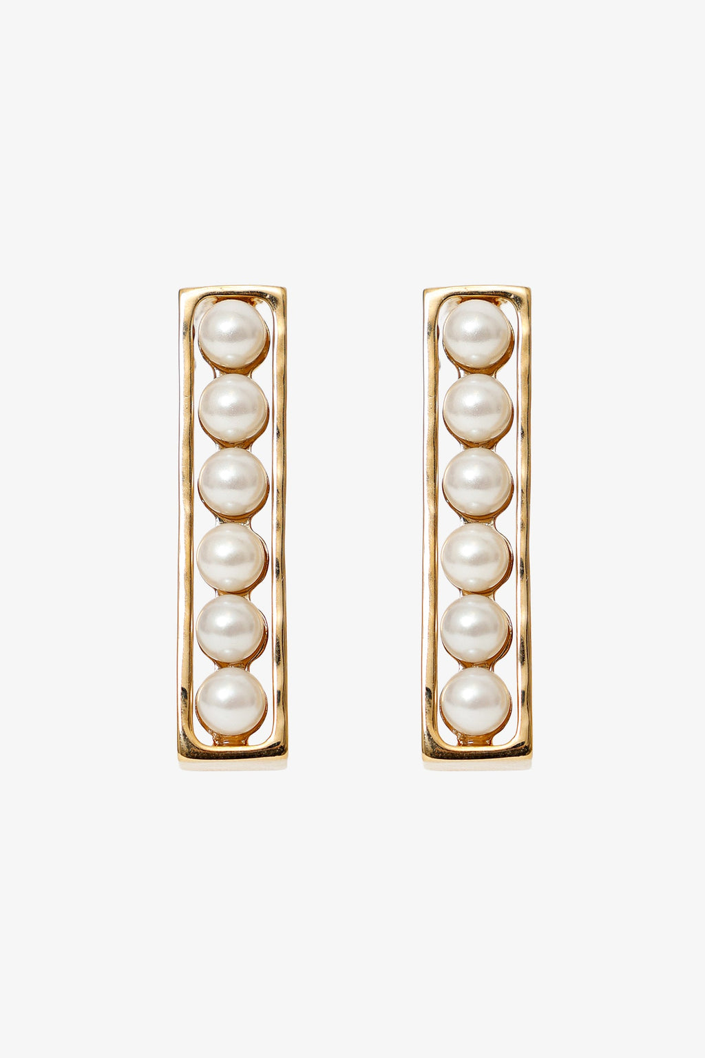 Pre-Loved Chanel™ Gold Tone Pearl Stud Bar Earrings