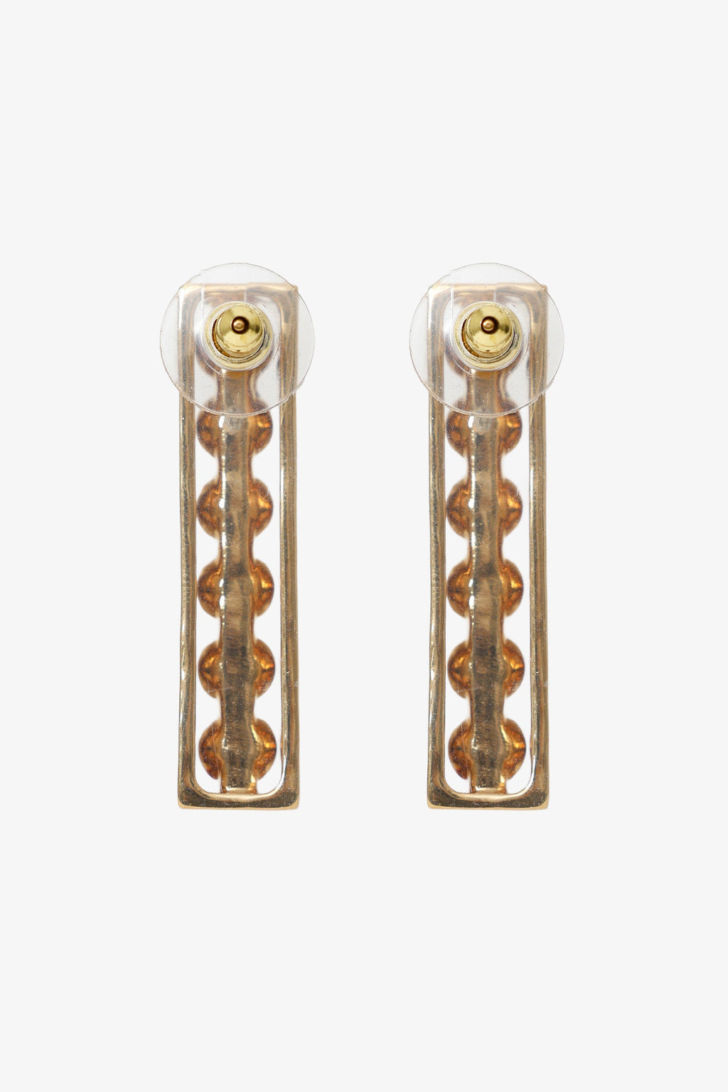 Pre-Loved Chanel™ Gold Tone Pearl Stud Bar Earrings