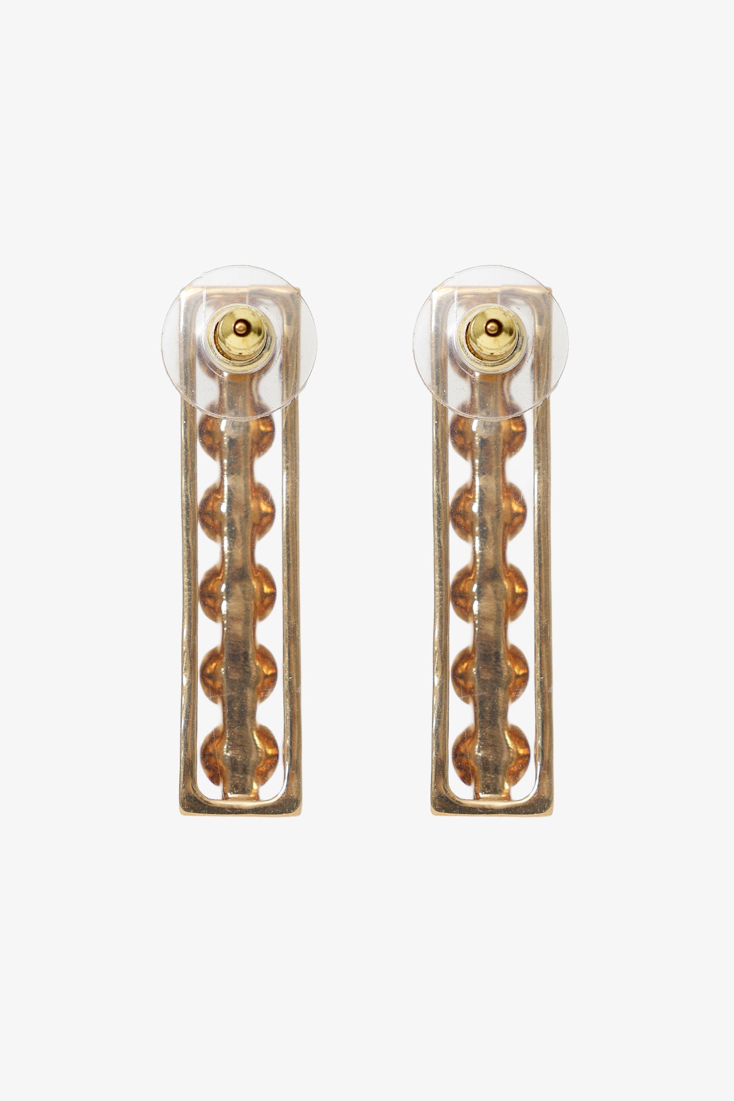 Pre-Loved Chanel™ Gold Tone Pearl Stud Bar Earrings