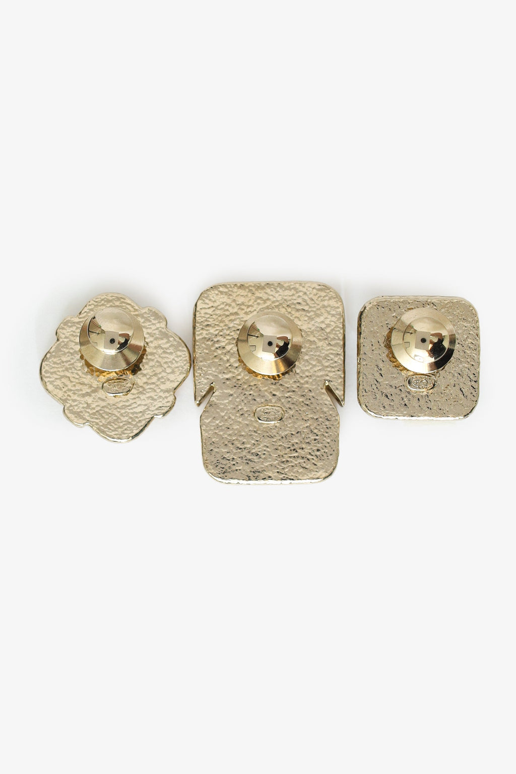 Pre-Loved Chanel™ 2021 Resin & Strass CC Pin Brooch Set