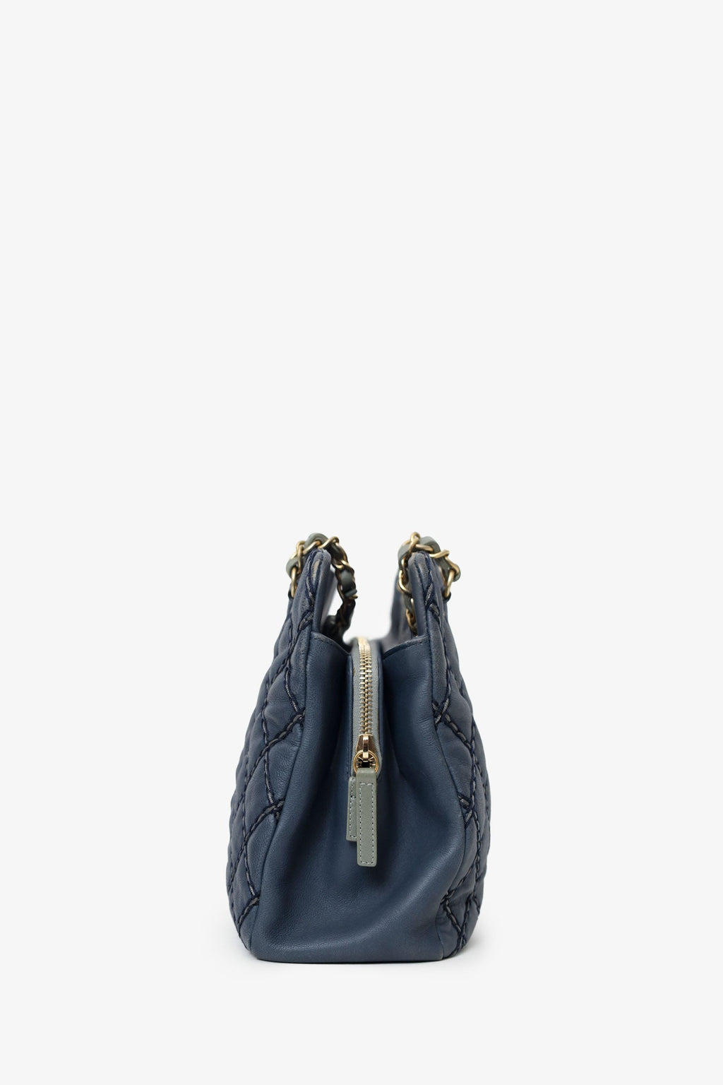 Pre-Loved Chanel™ 2014 Blue Leather Paris-Dallas Chic Stitch Bag