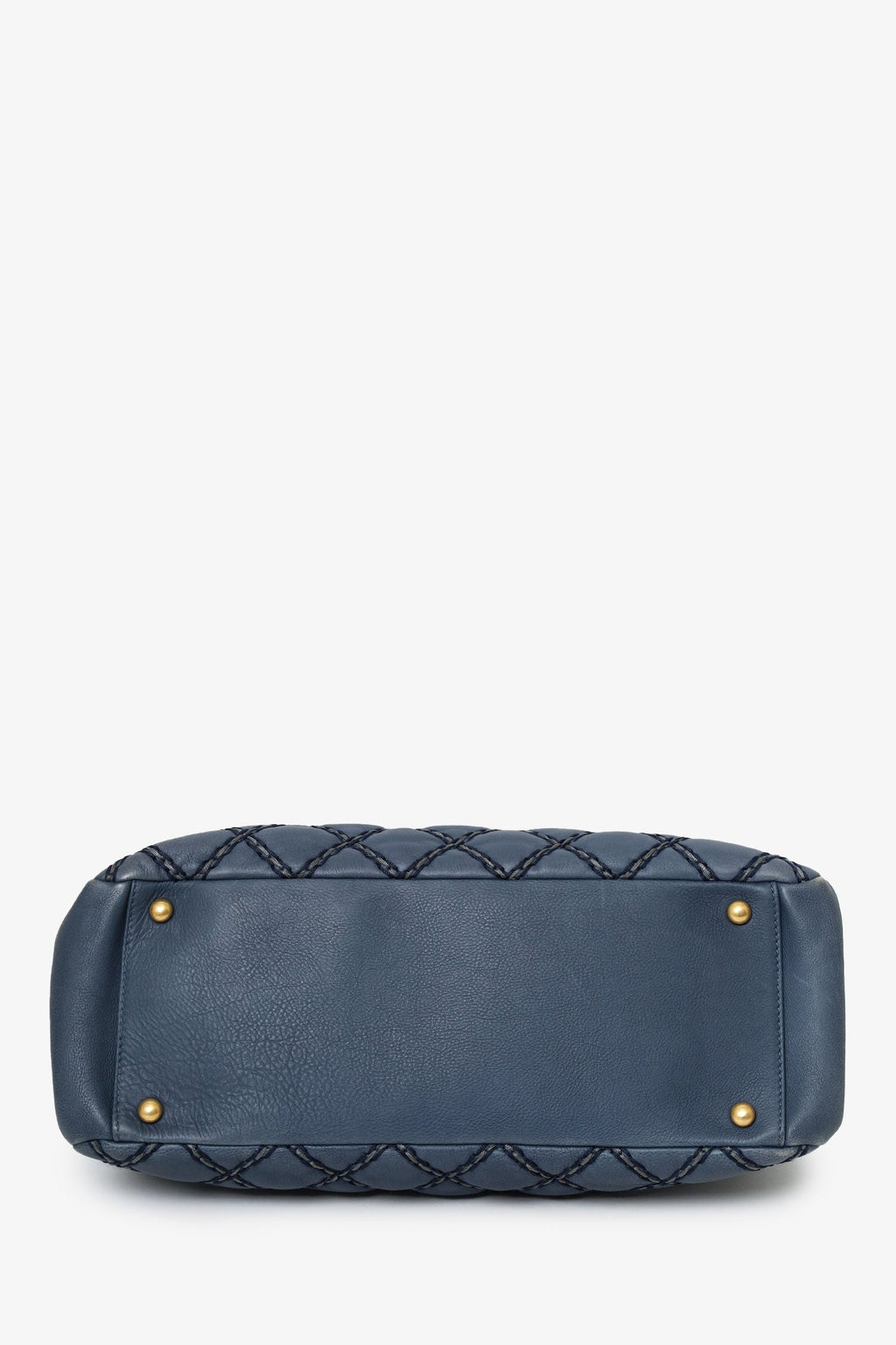 Pre-Loved Chanel™ 2014 Blue Leather Paris-Dallas Chic Stitch Bag