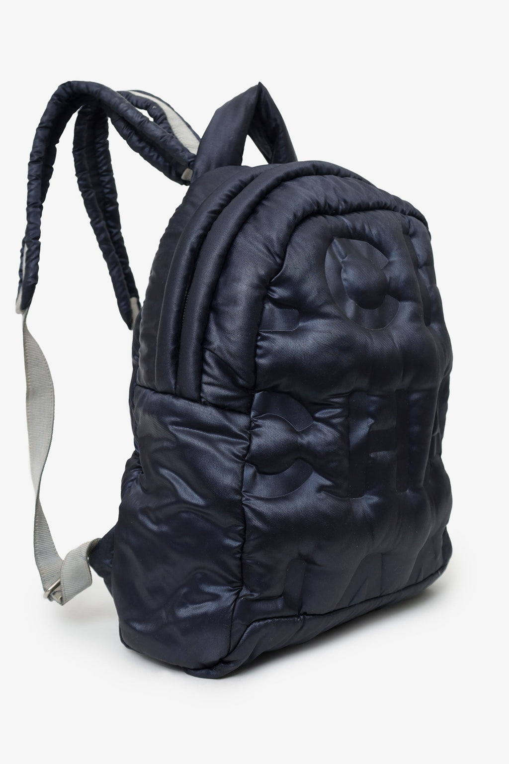 Pre-Loved Chanel™ Navy Nylon Doudoune Backpack