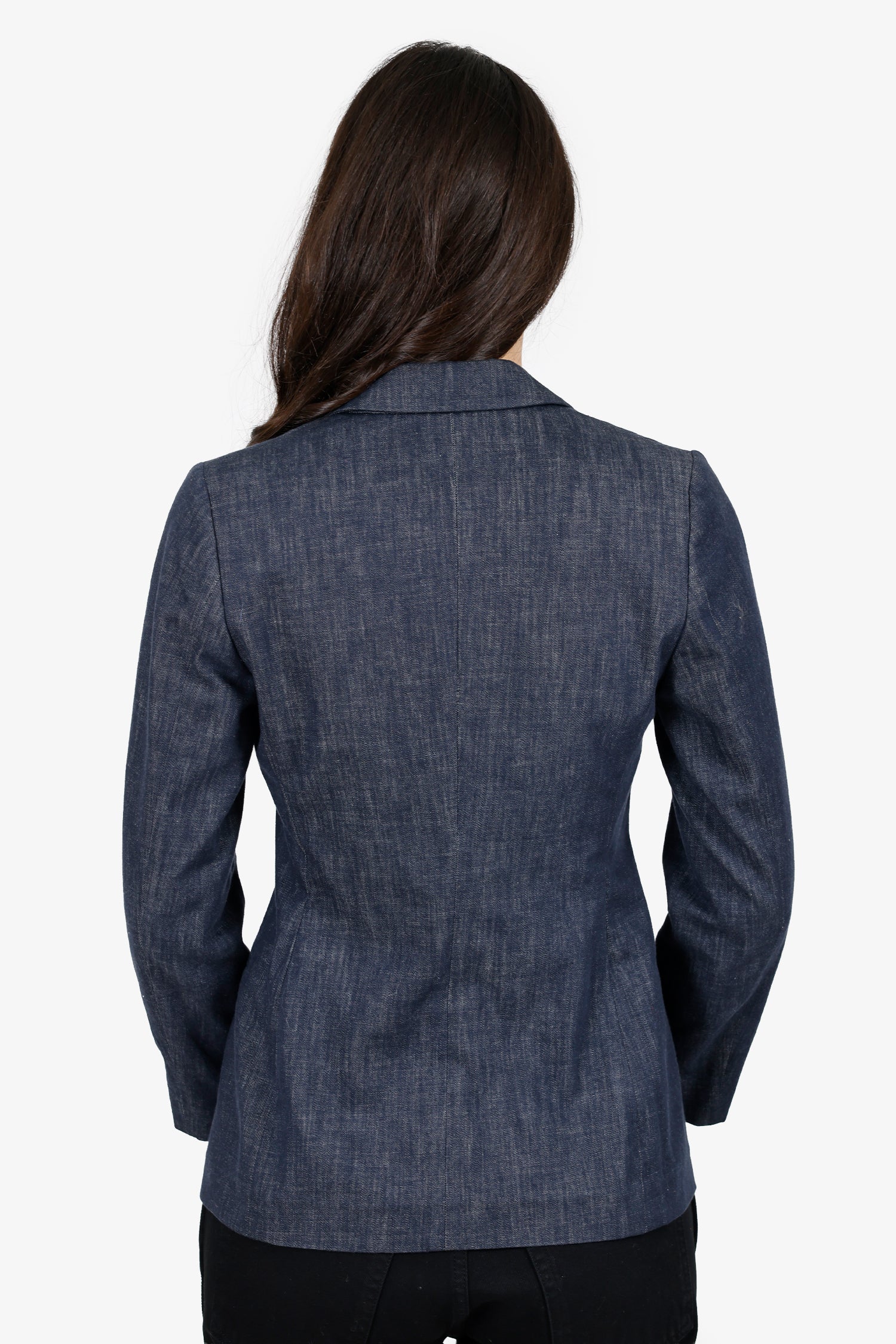 Brunello Cucinelli Blue Denim Single Breasted Blazer Size 40