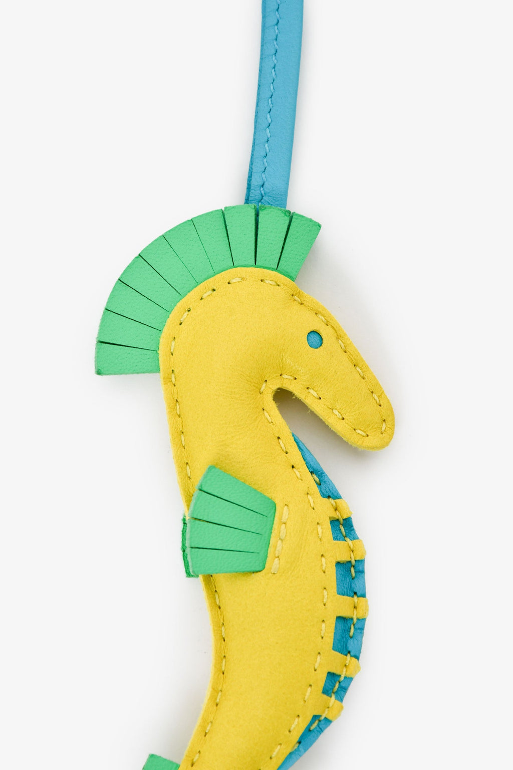 Hermes 2023 Multicolour Lambskin Leather Milo Seahorse Charm