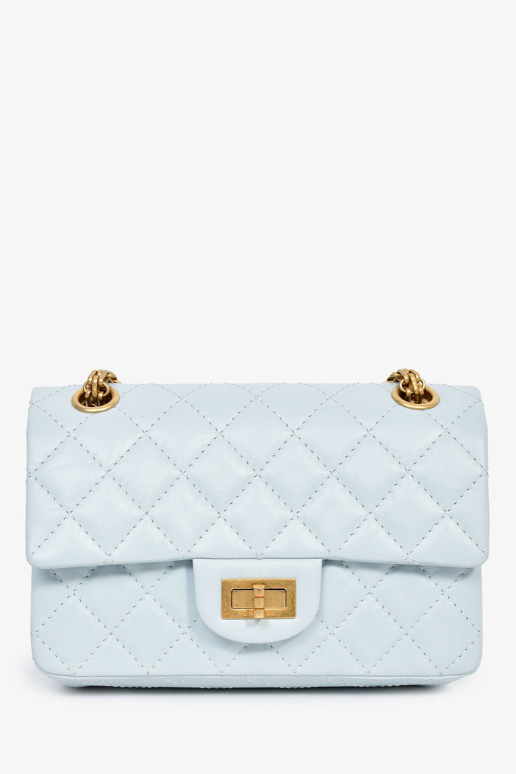 Pre-Loved Chanel™ Blue Calfskin Leather Mini 2.55 Reissue Classic Flap Bag