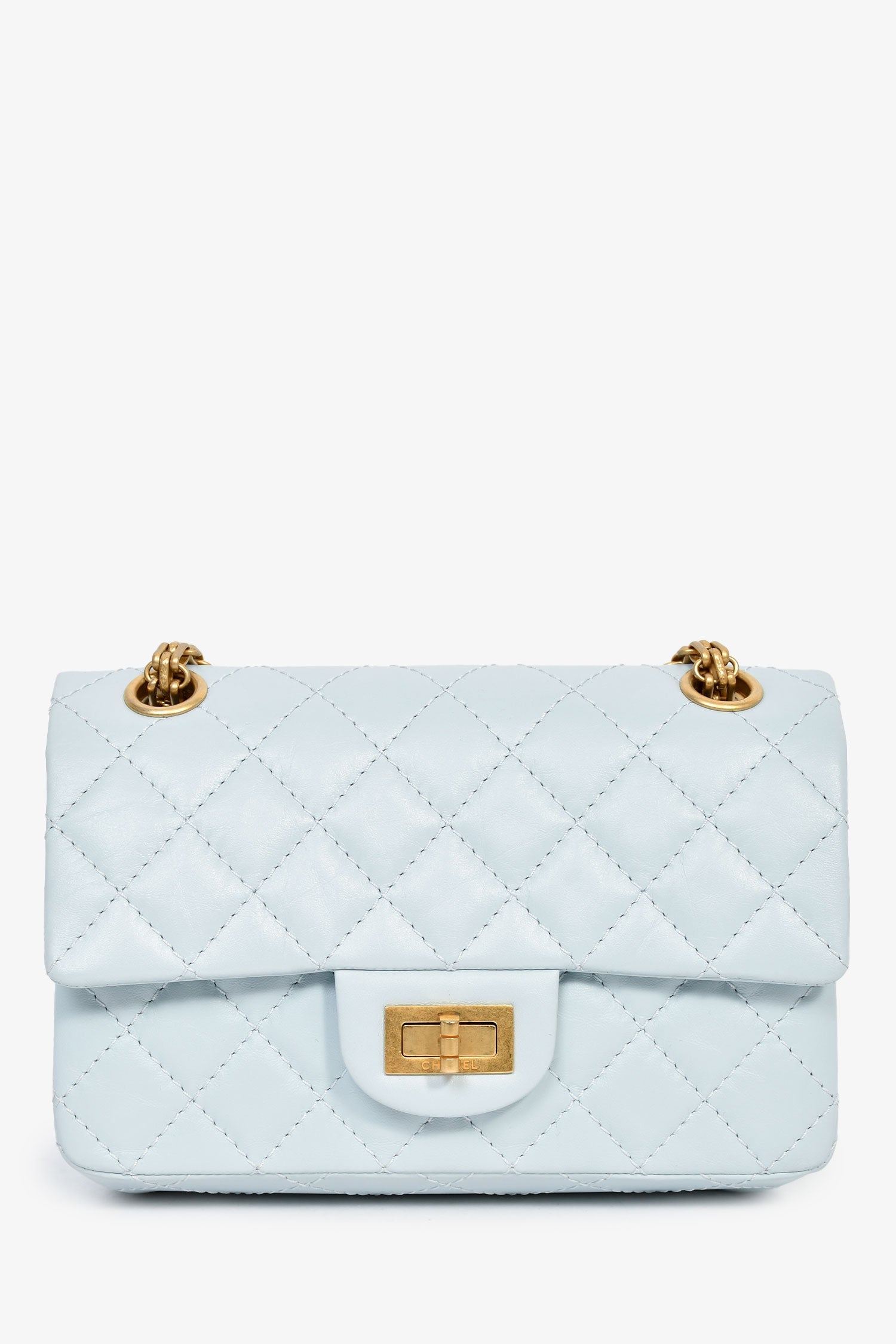 Pre-Loved Chanel™ Blue Calfskin Leather Mini 2.55 Reissue Classic Flap Bag