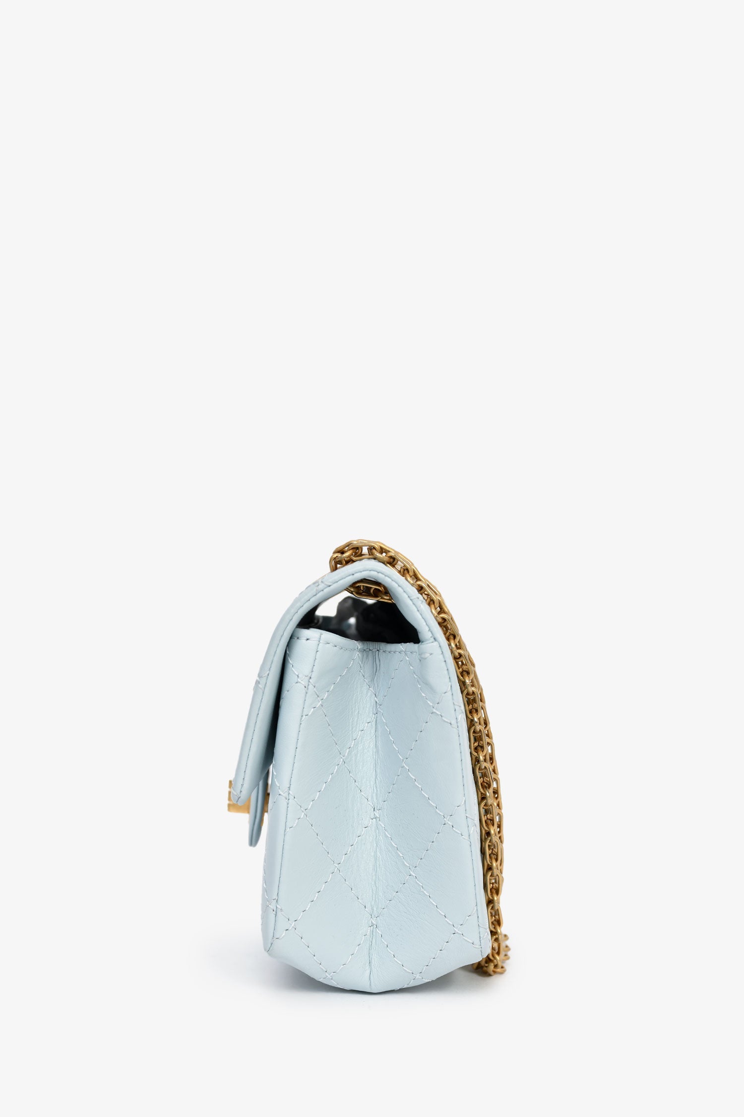 Pre-Loved Chanel™ Blue Calfskin Leather Mini 2.55 Reissue Classic Flap Bag