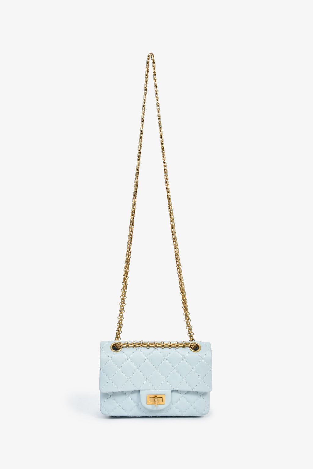 Pre-Loved Chanel™ Blue Calfskin Leather Mini 2.55 Reissue Classic Flap Bag