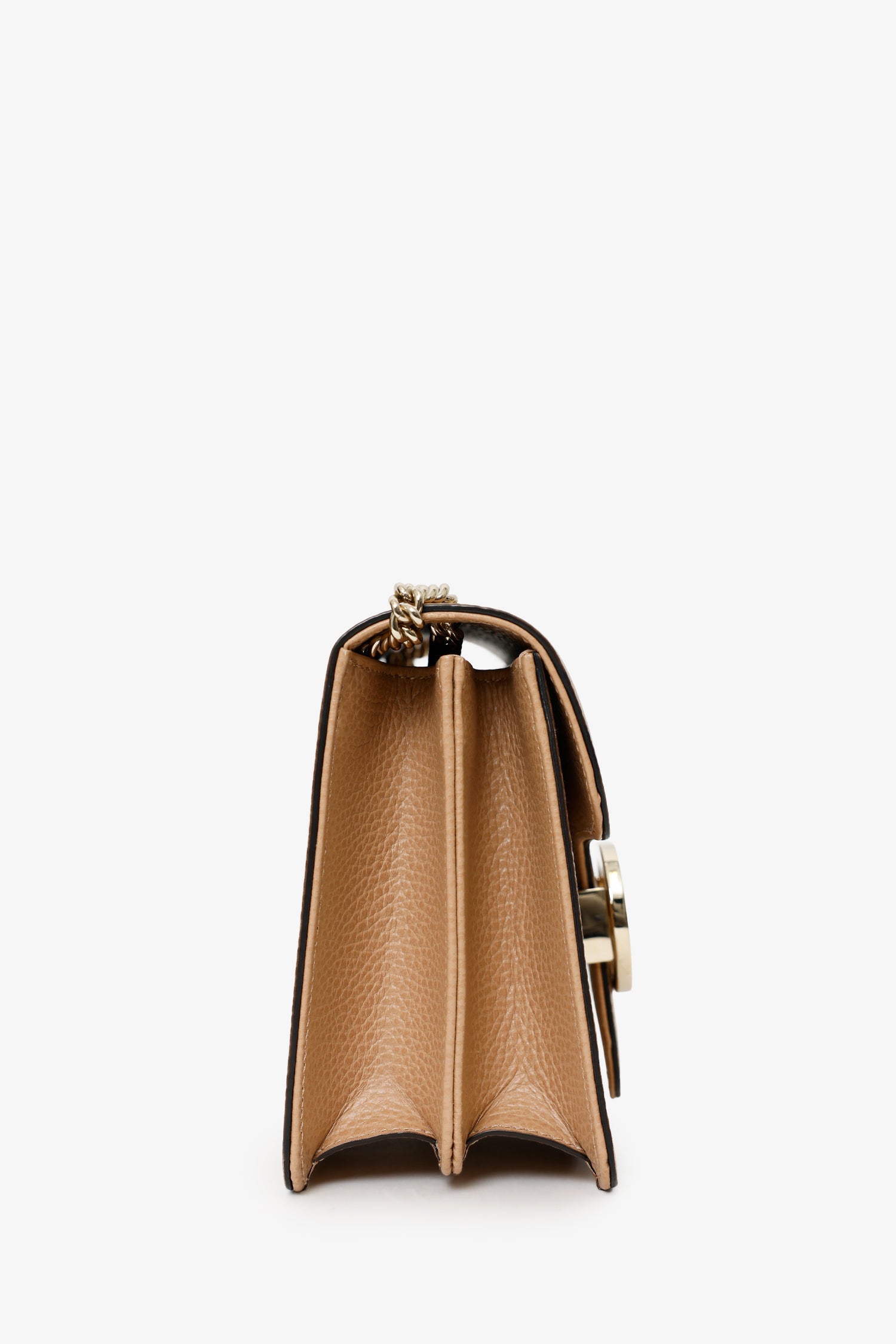 Gucci Beige Leather Interlocking G Small Dollar Crossbody Bag