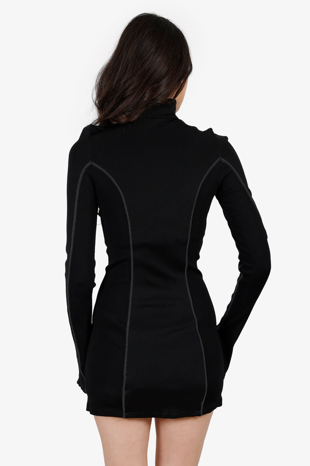 Off-White Black Ribbed Bodycon Mini Dress Size 38