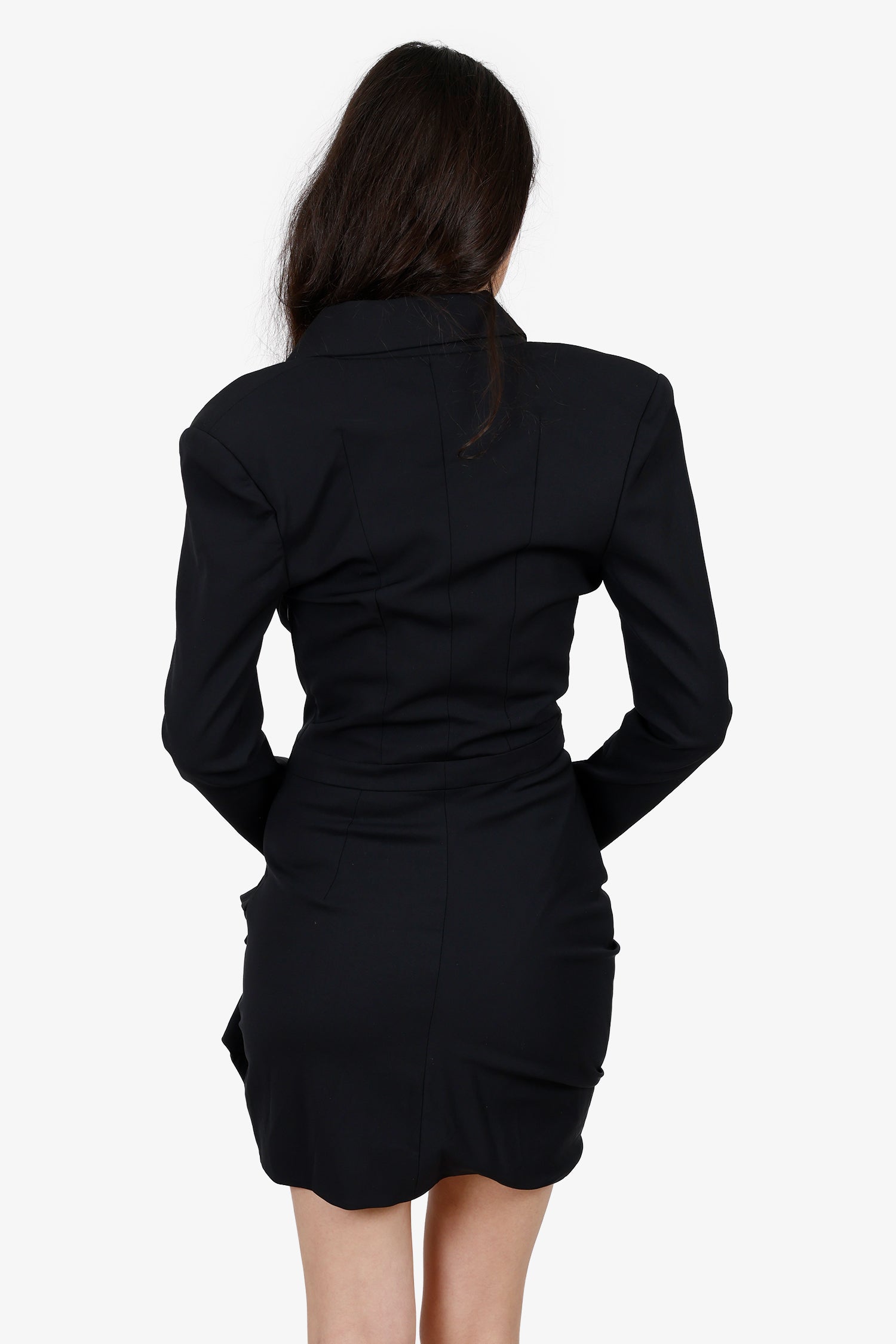 Alexandre Vauthier Black Draped Mini Dress Size 40