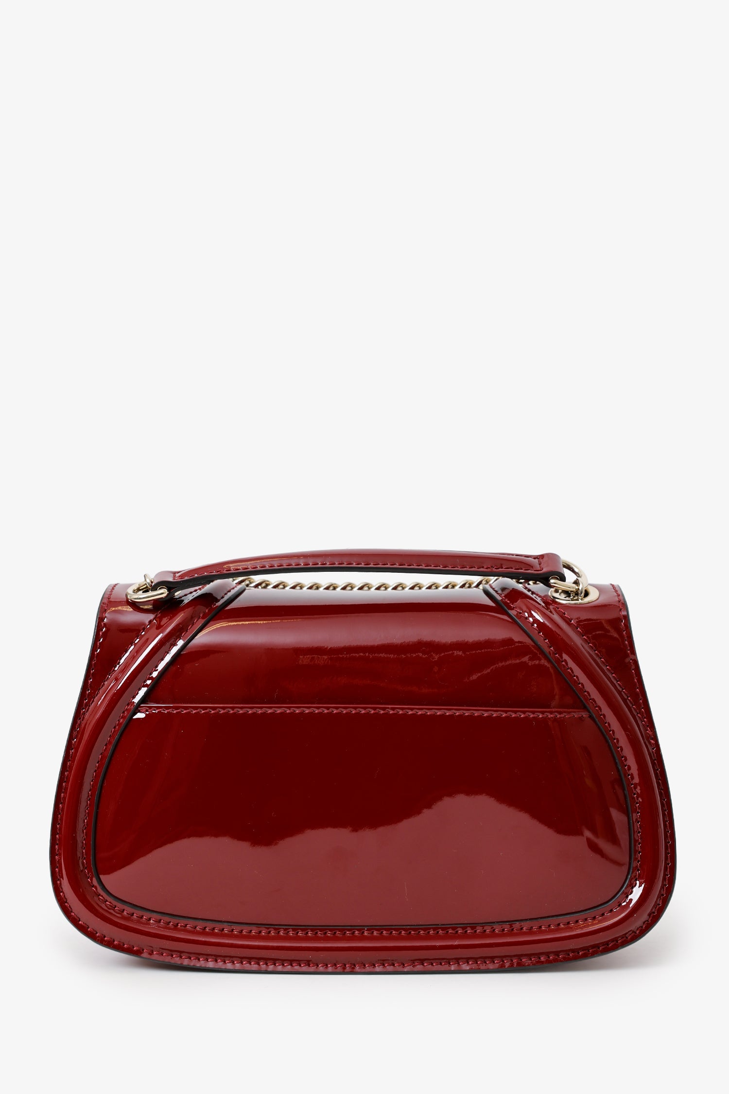Gucci Burgundy Patent Medium Blondie Chain Bag