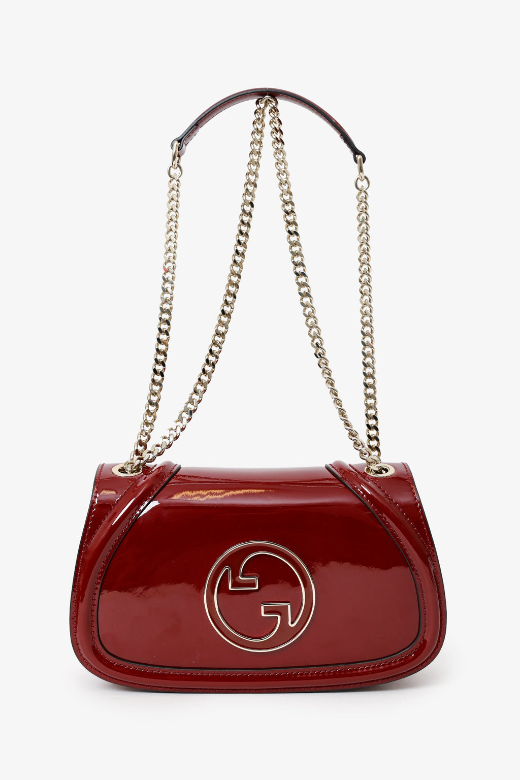 Gucci Burgundy Patent Medium Blondie Chain Bag