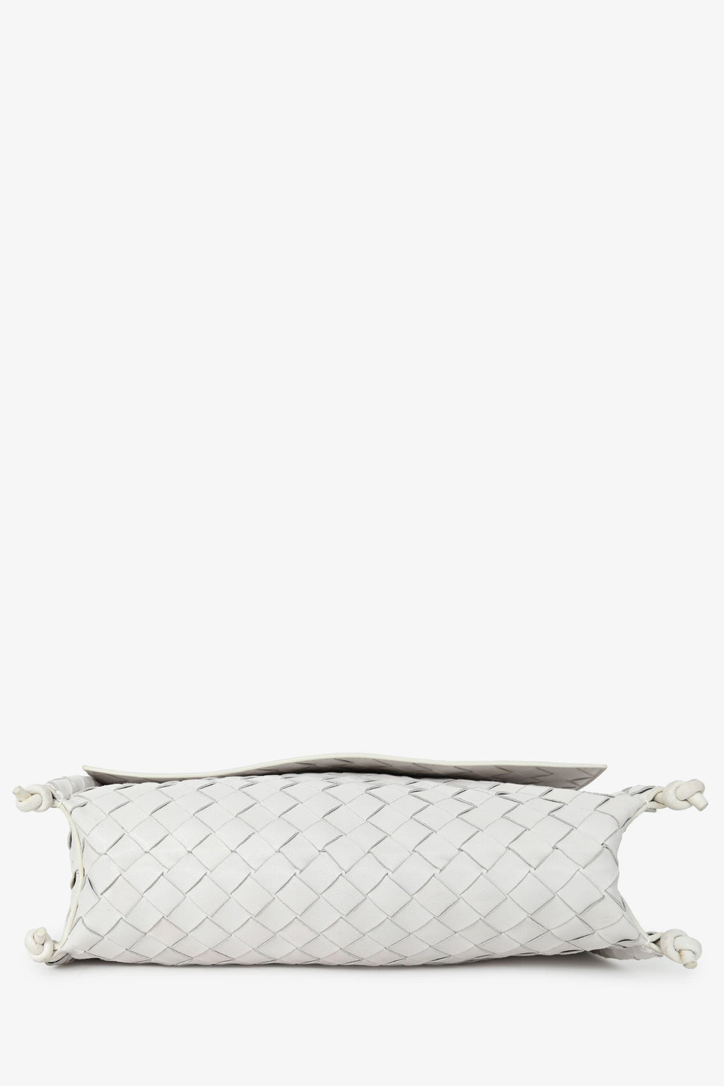Bottega Veneta White Leather Intrecciato Crossbody