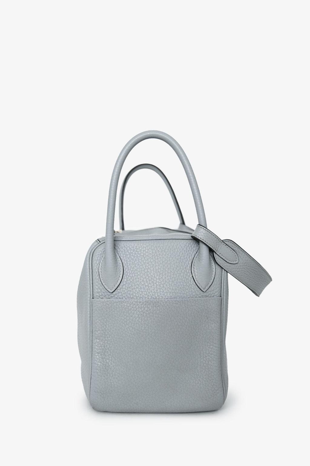 Hermès 2015 Light Grey Clemence Leather Lindy 30