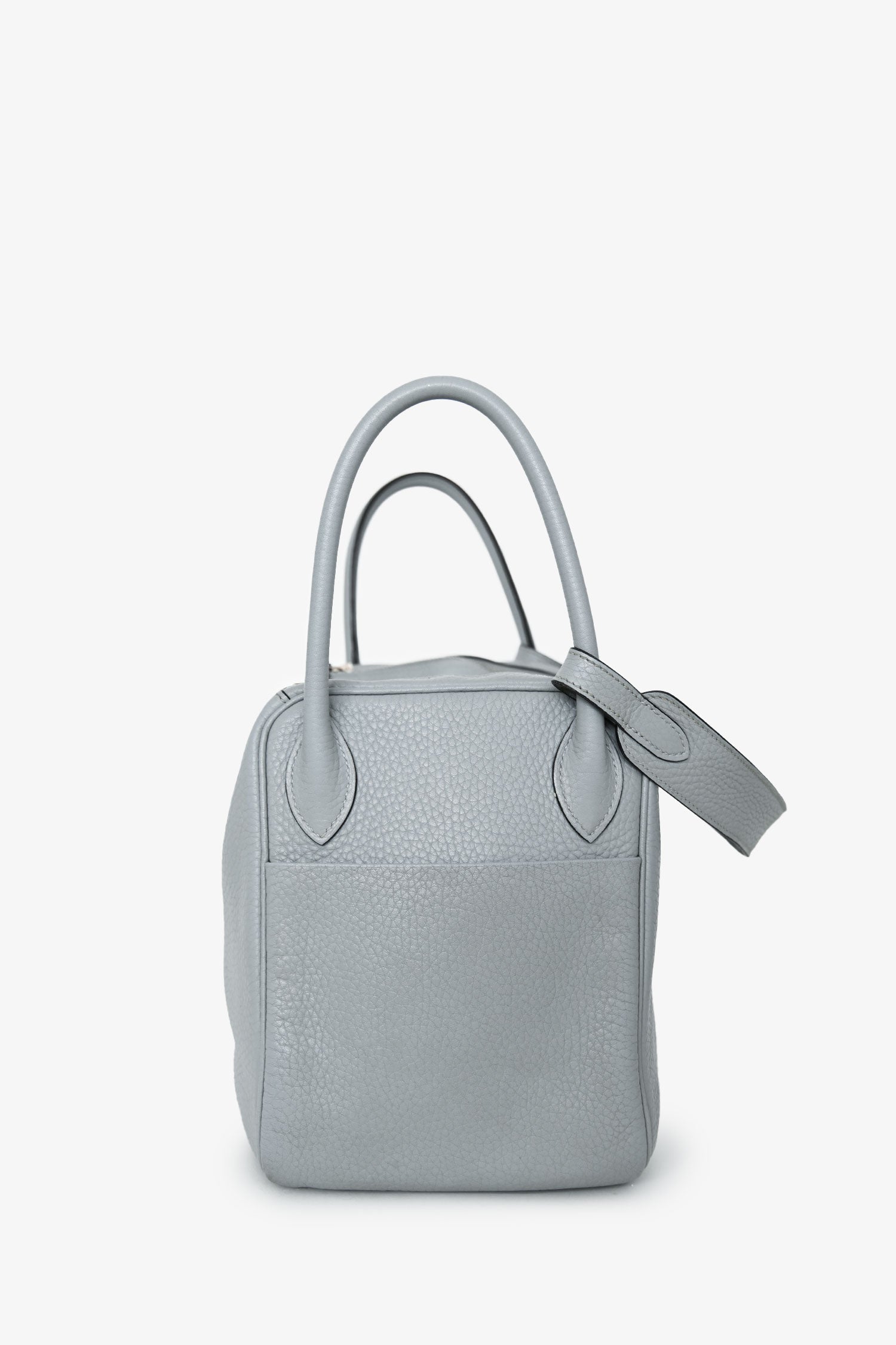 Hermès 2015 Light Grey Clemence Leather Lindy 30