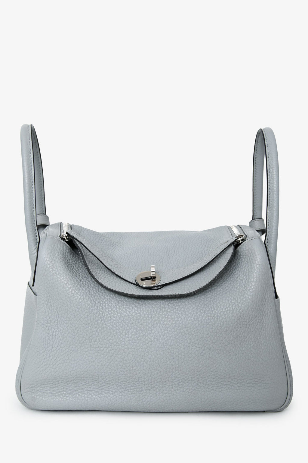 Hermès 2015 Light Grey Clemence Leather Lindy 30