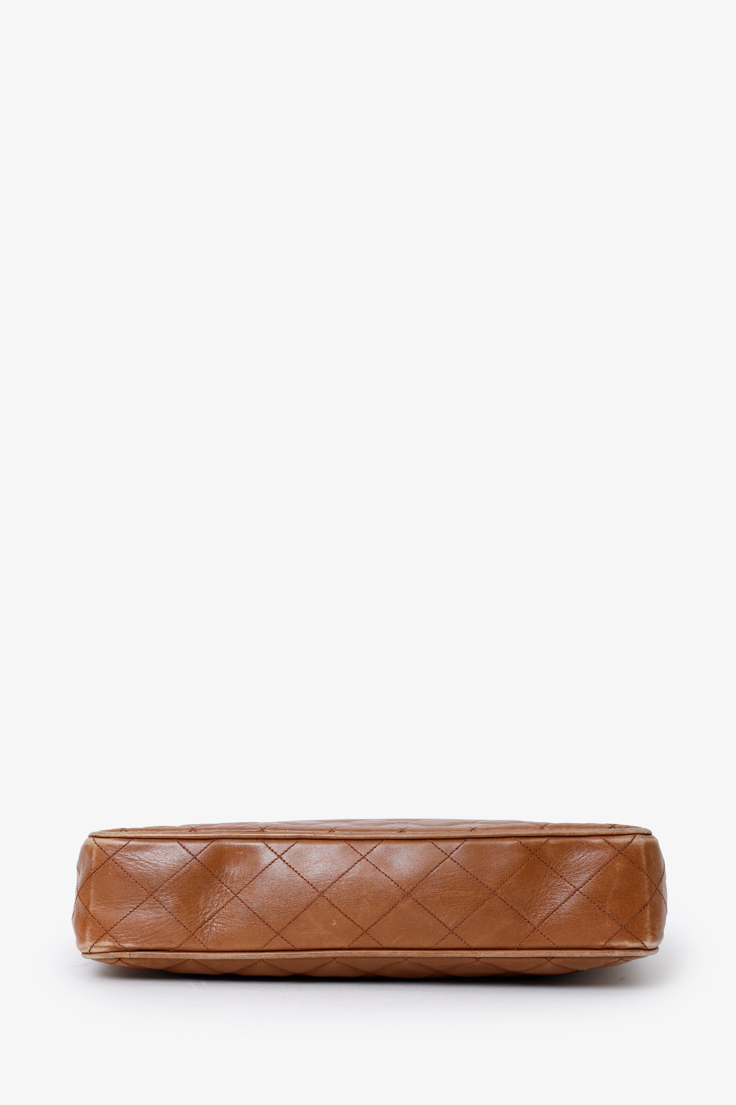 Pre-Loved Chanel™ 1986-1988 Brown Leather 'Matelasse' Chain Tote Bag