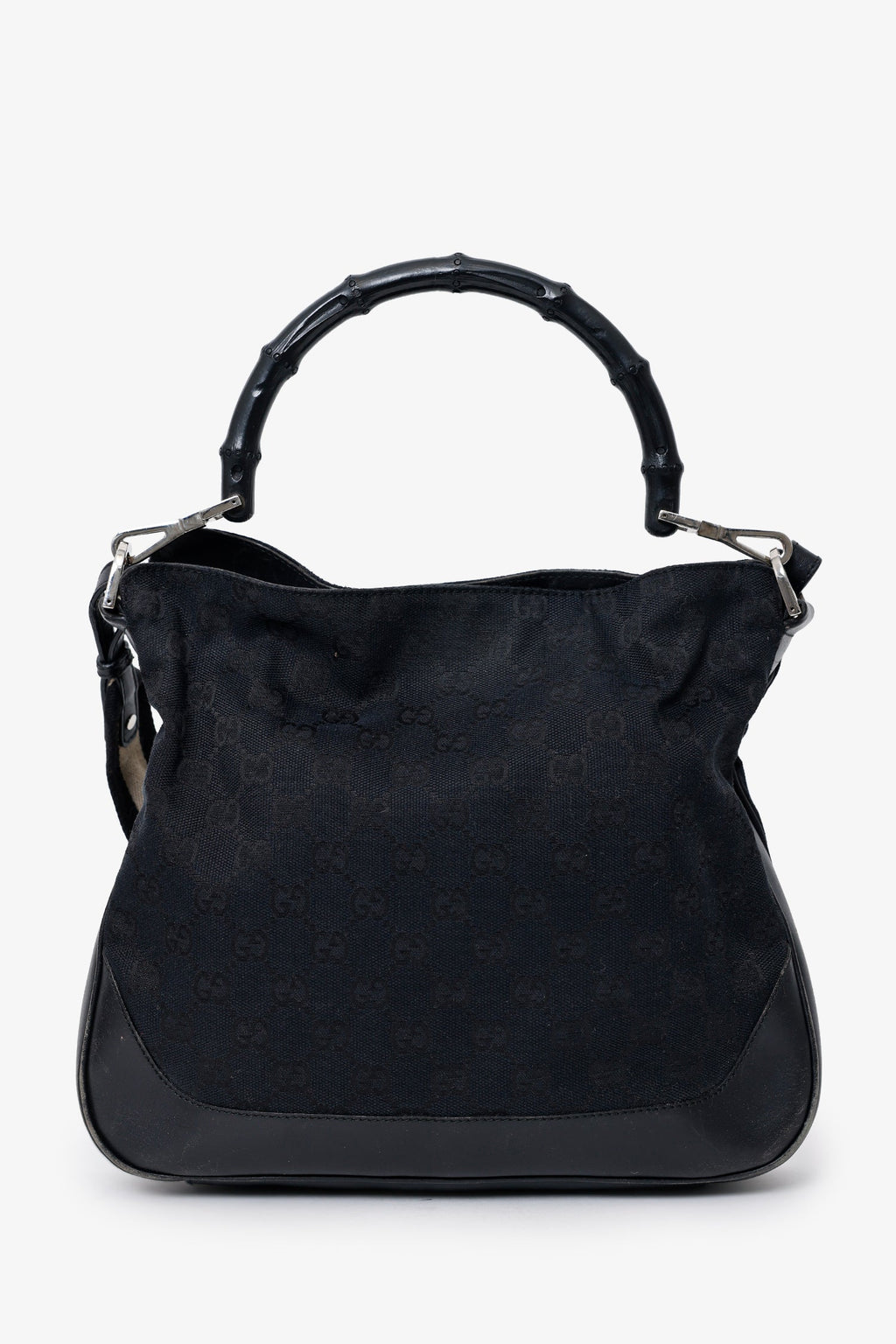 Gucci Vintage Black 'Jacquard' Monogram Bag with Shoulder Strap
