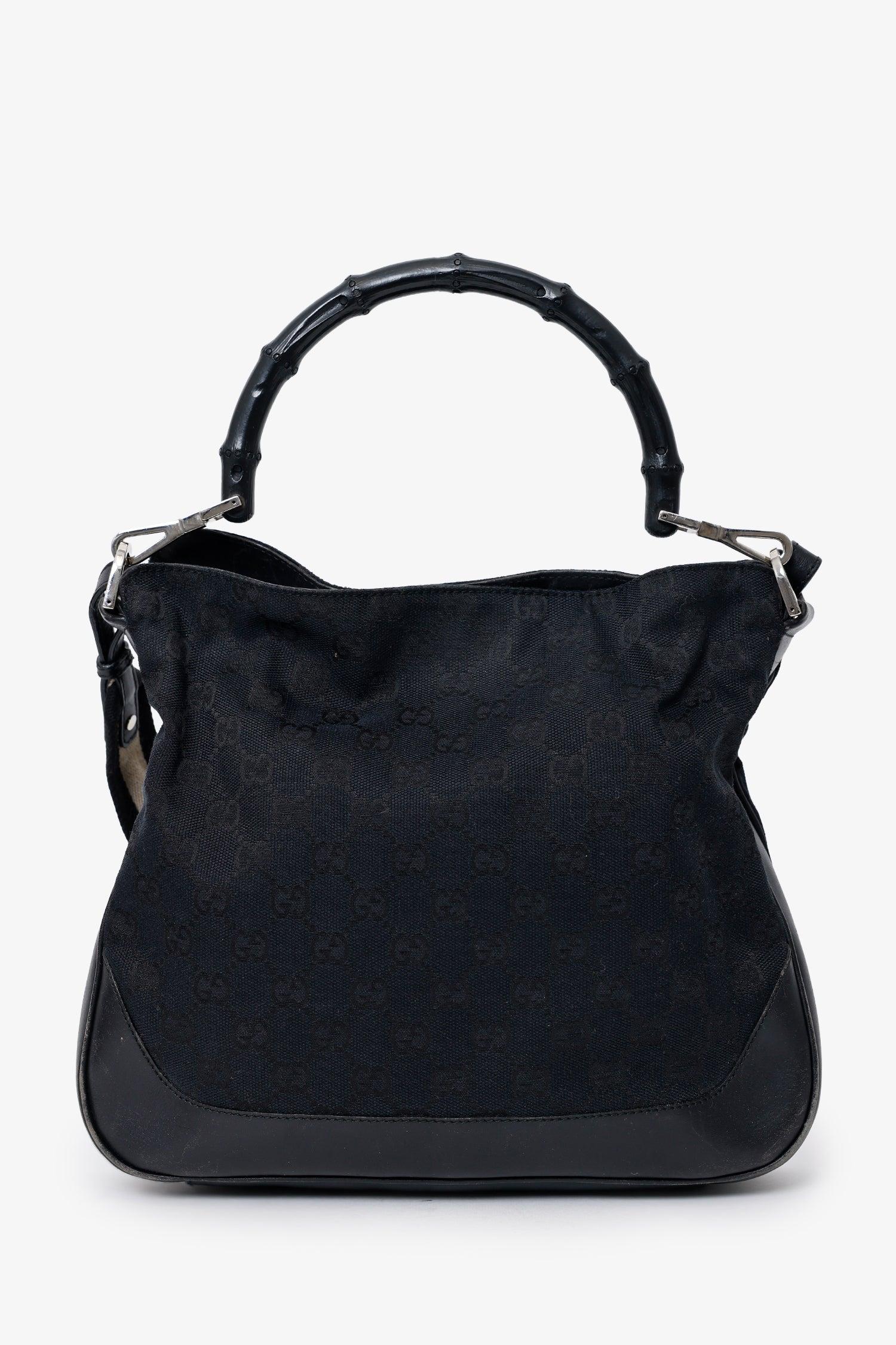 Gucci Vintage Black 'Jacquard' Monogram Bag with Shoulder Strap