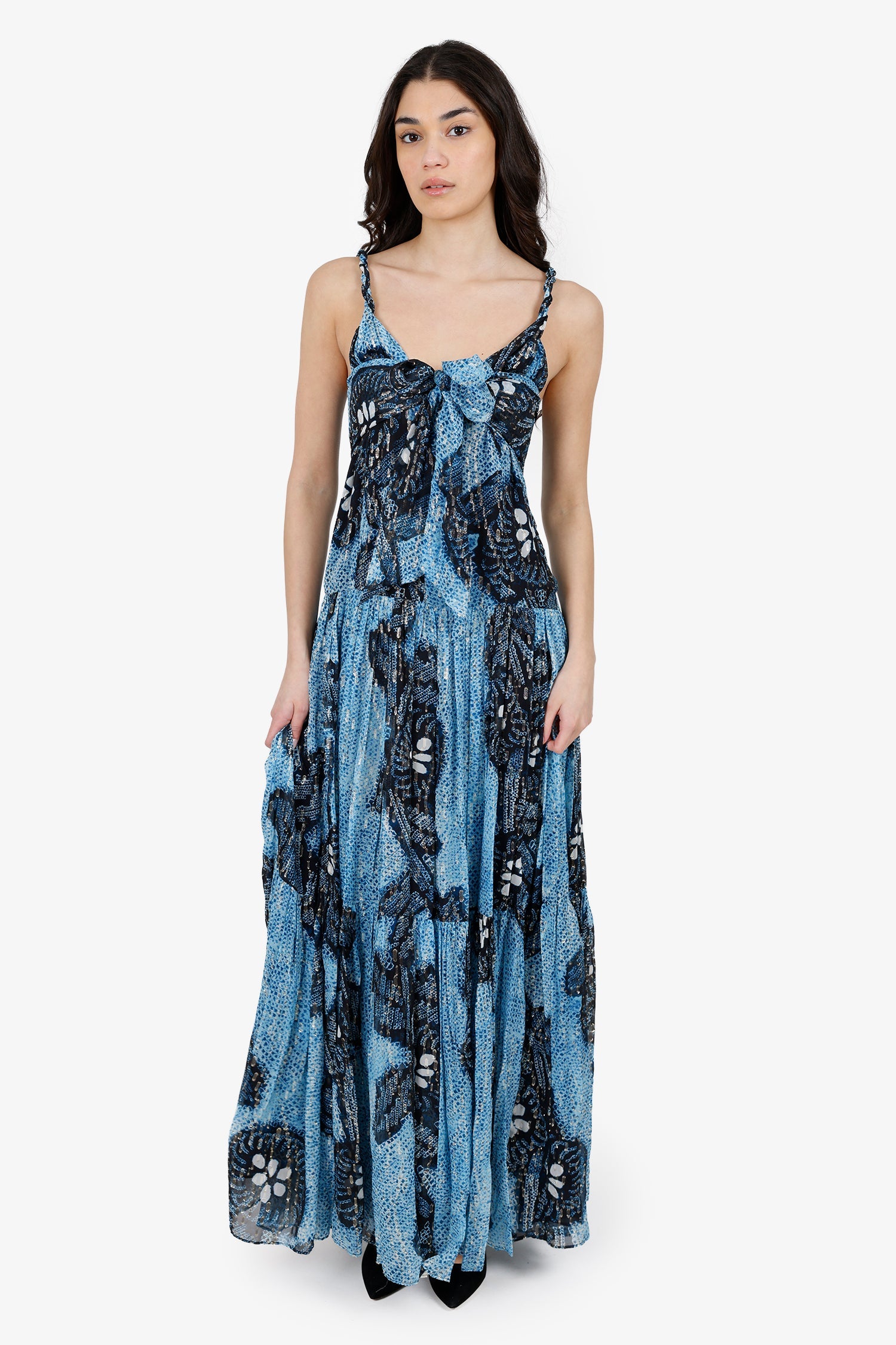 Ulla Johnson Blue Silk Kemala Dress Size 4