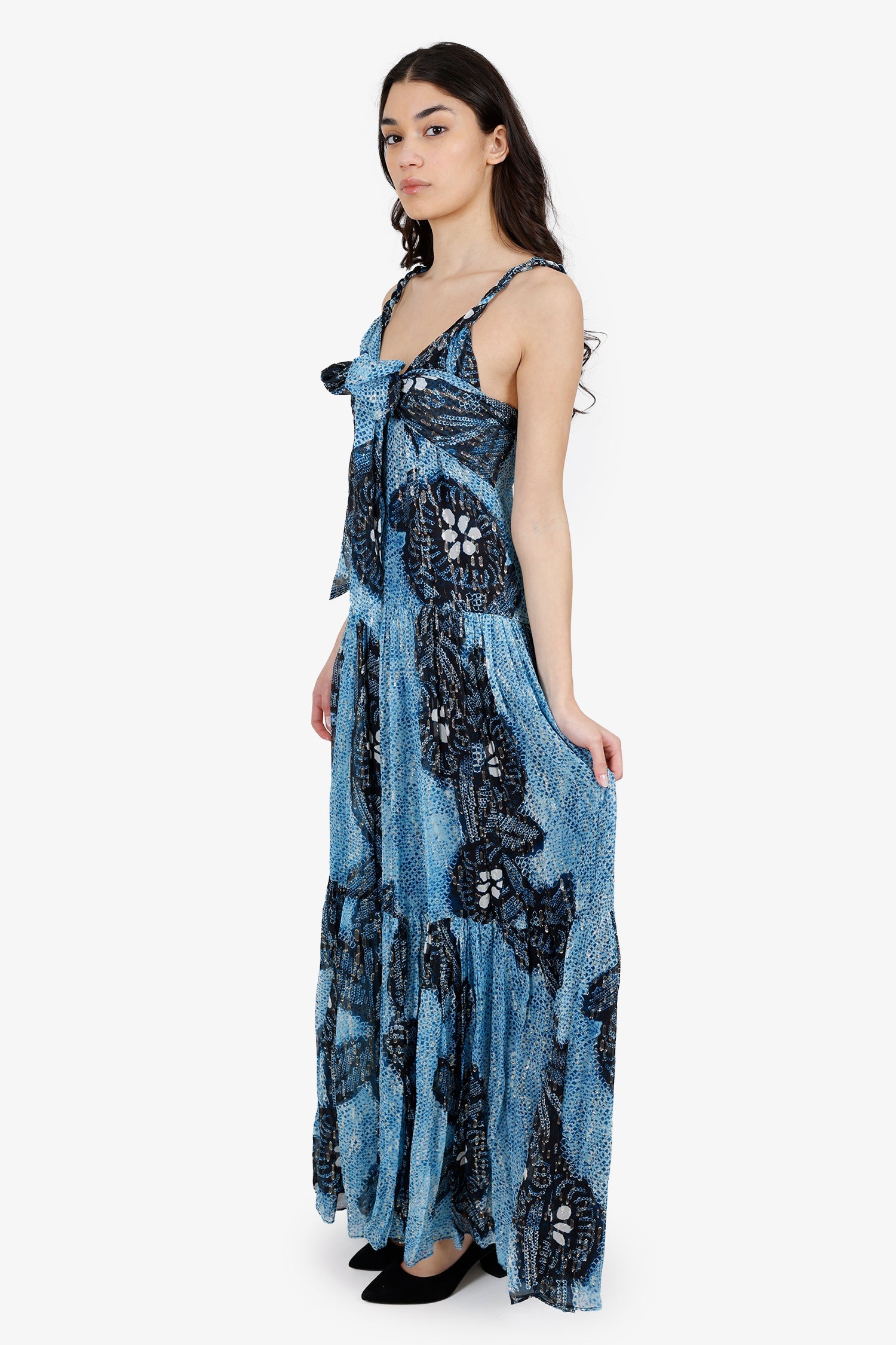 Ulla Johnson Blue Silk Kemala Dress Size 4