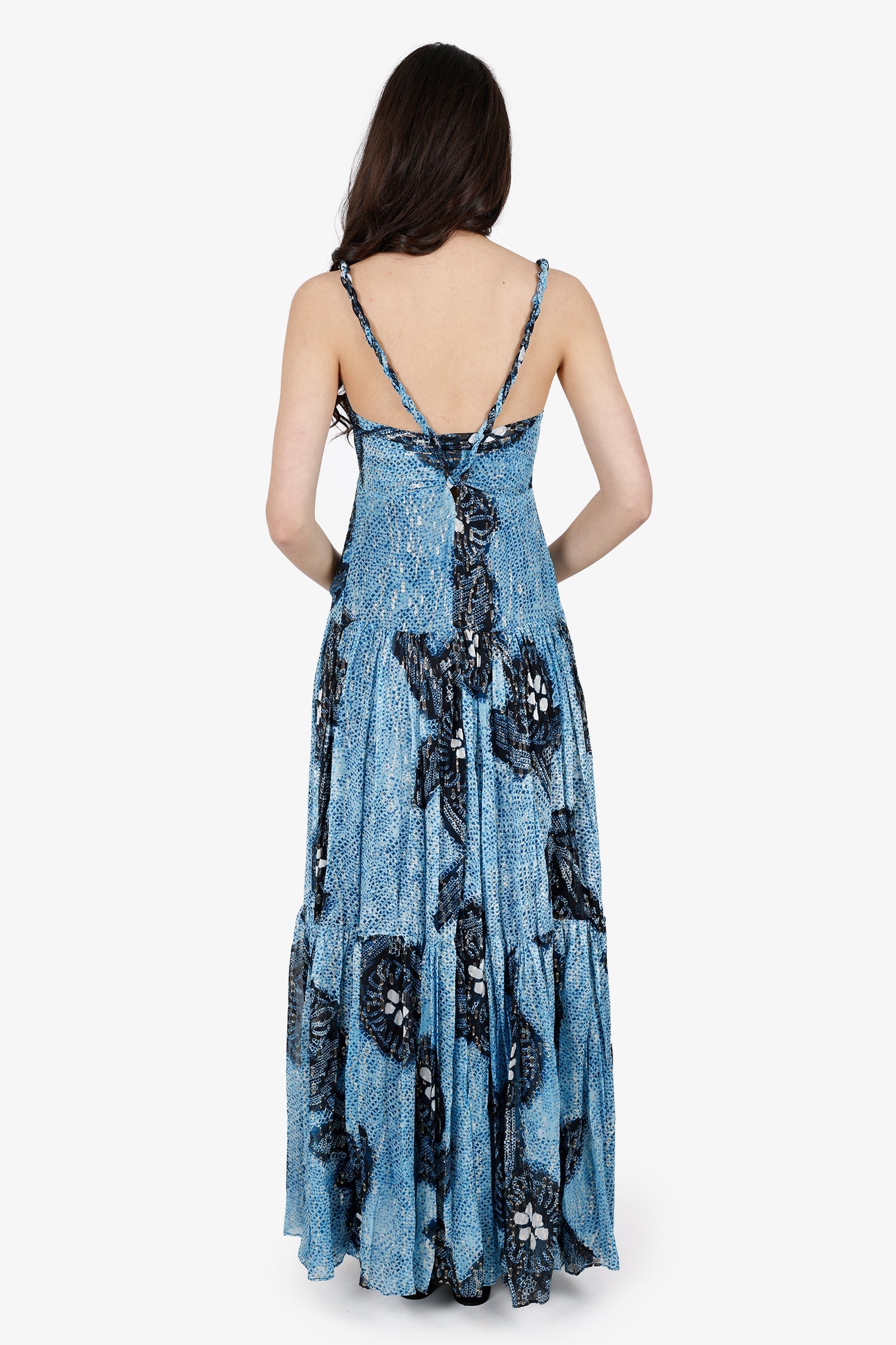 Ulla Johnson Blue Silk Kemala Dress Size 4