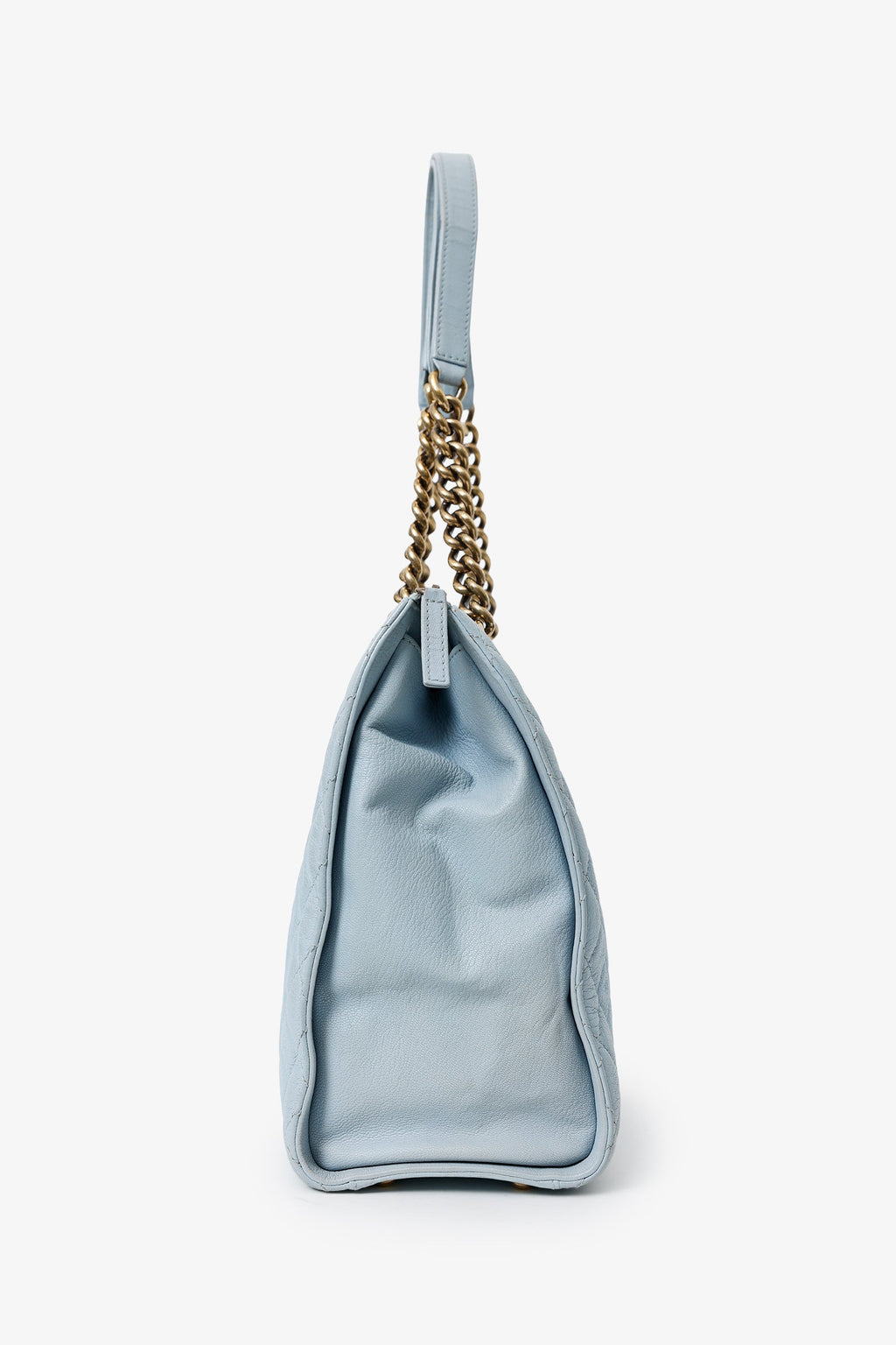 Pre-Loved Chanel™ 2012-13 Blue Quilted Leather Rita Dome Tote