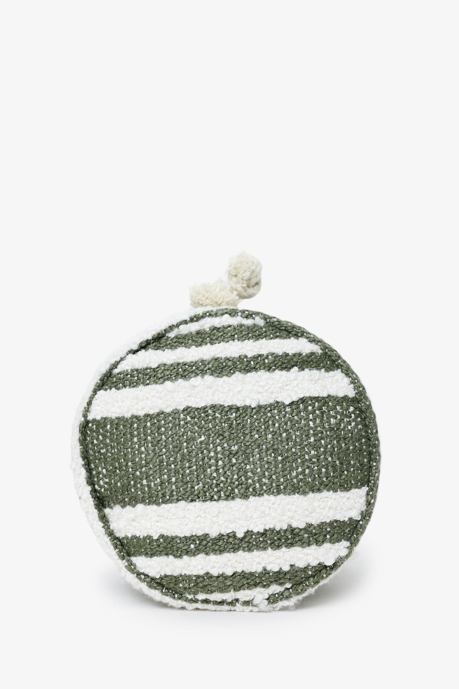 Celine 2022 Green/White Terry Cloth Teen Drawstring Plein Soleil Bucket Bag
