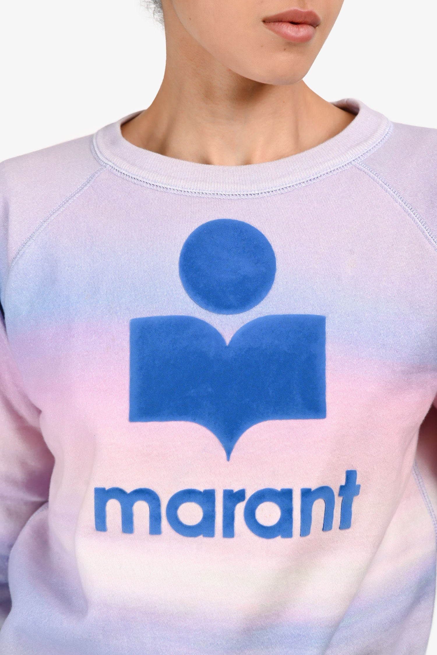 Isabel Marant Étoile Cotton Tie Dye Ombre 'Milly' Logo Sweatshirt Size 38