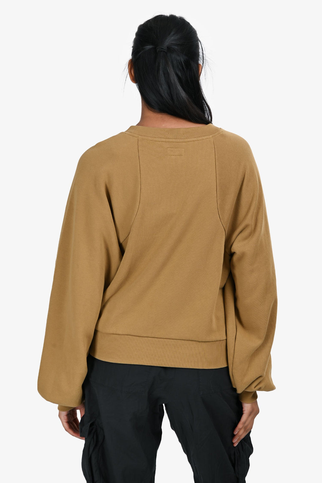 Mother Brown Cotton Racer Seamed Sweatshirt Size S