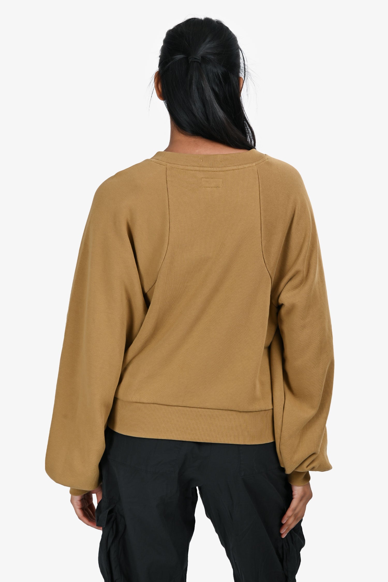 Mother Brown Cotton Racer Seamed Sweatshirt Size S