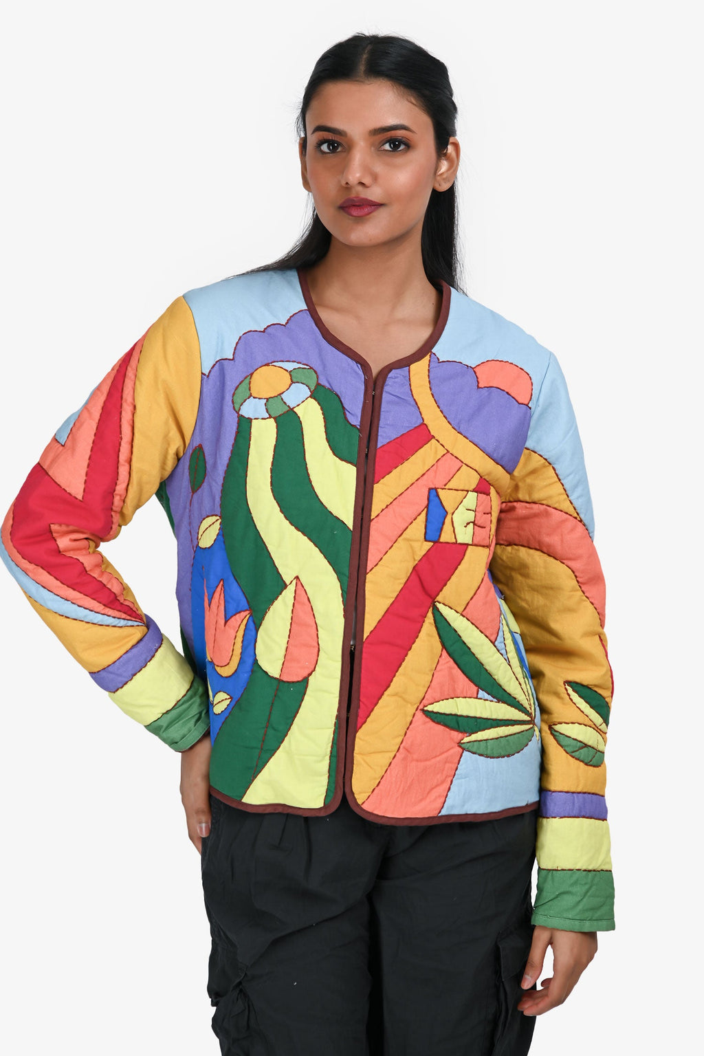 Mother Multicolour 'On-The-Fringe' Quilted Jacket Size S