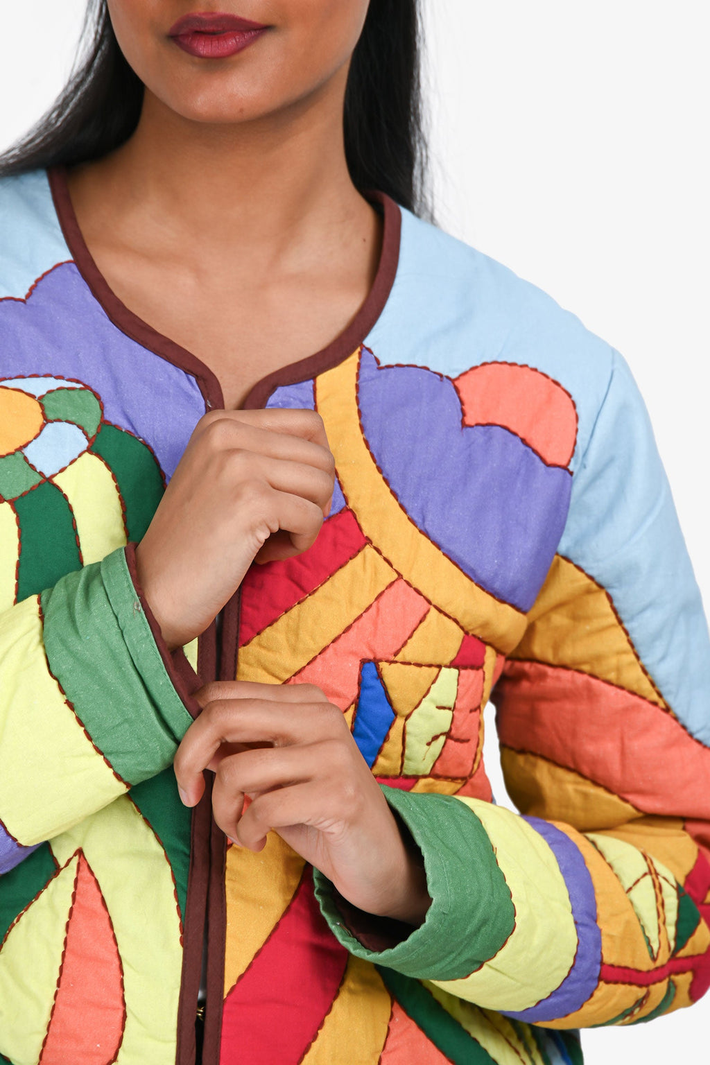 Mother Multicolour 'On-The-Fringe' Quilted Jacket Size S