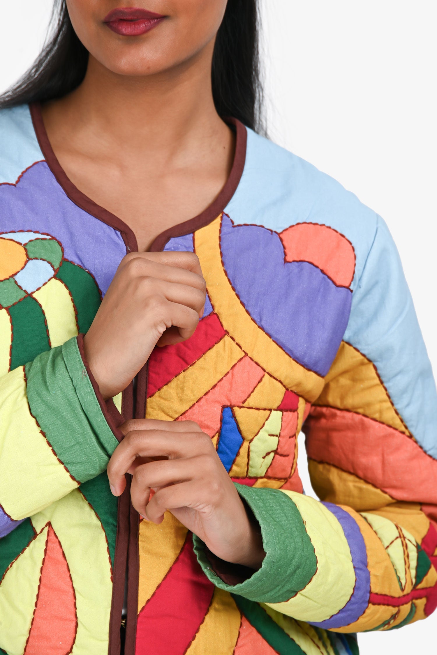 Mother Multicolour 'On-The-Fringe' Quilted Jacket Size S