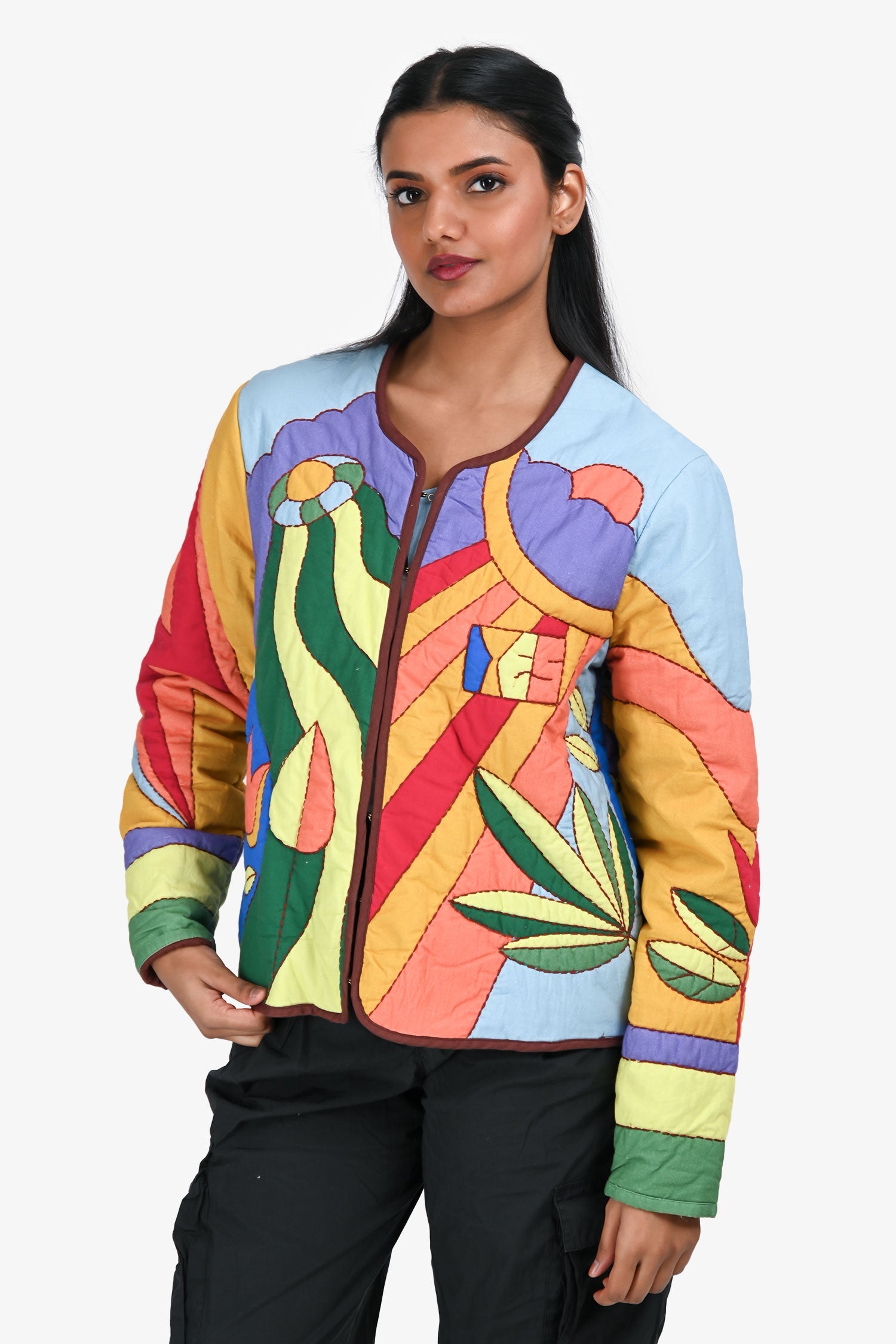 Mother Multicolour 'On-The-Fringe' Quilted Jacket Size S