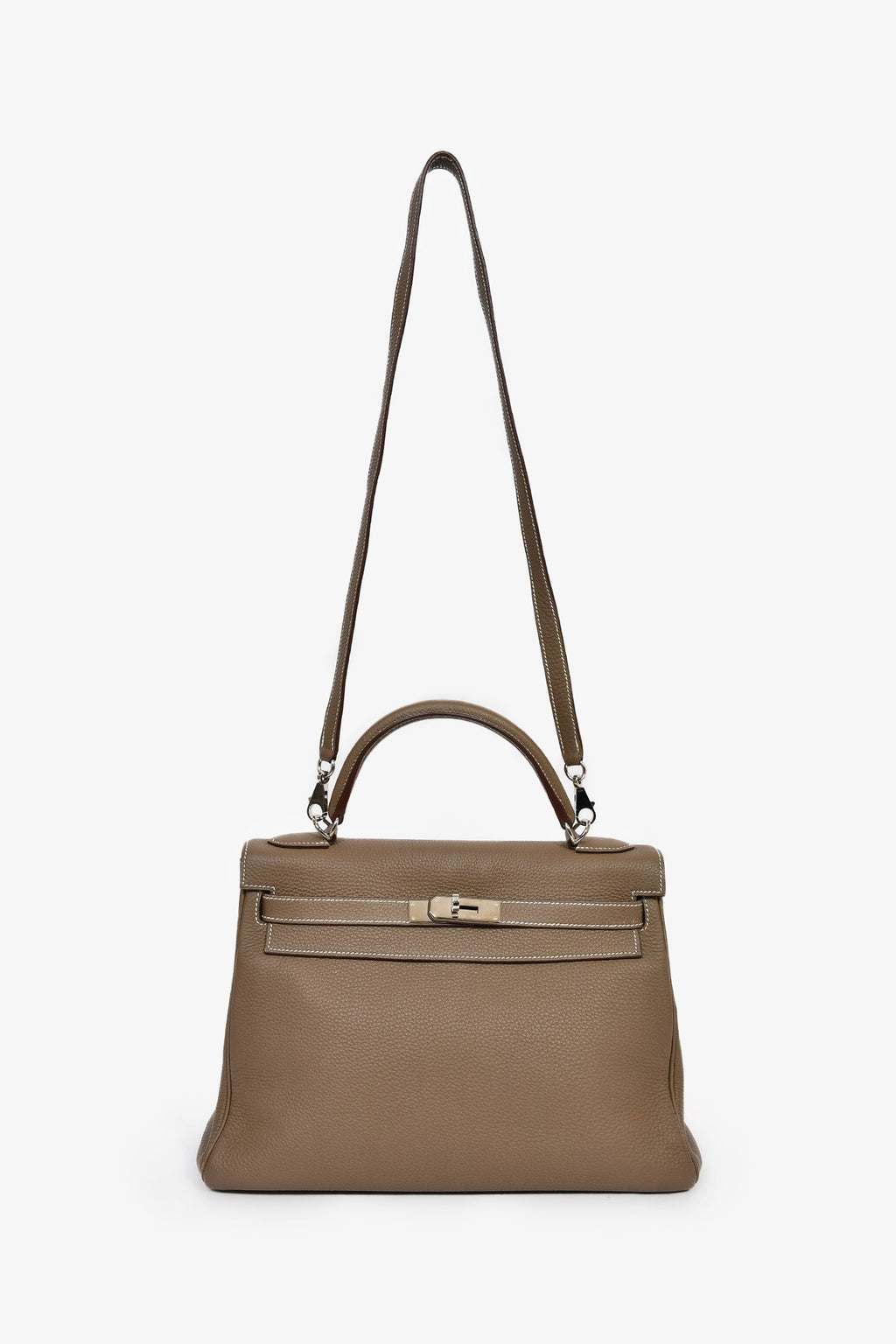 Hermes 2014 Etoupe Clemence Kelly 32 PHW with Strap
