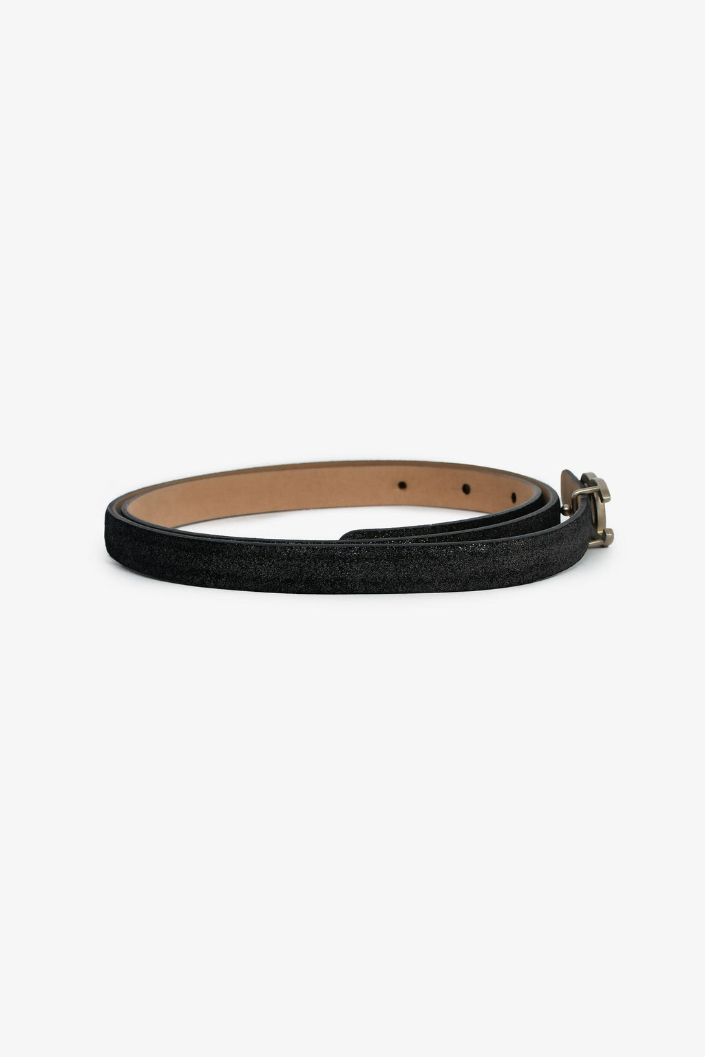 Pre-Loved Chanel™ 2013 Black Metallic Leather CC Belt Size 85/34