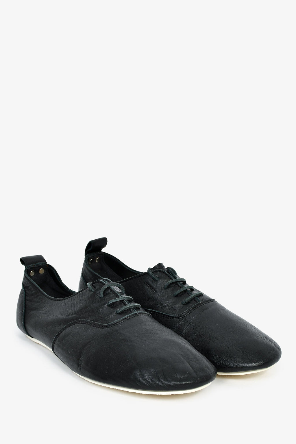Comme De Garcons Black Leather Tricot Shoes Size 8/9