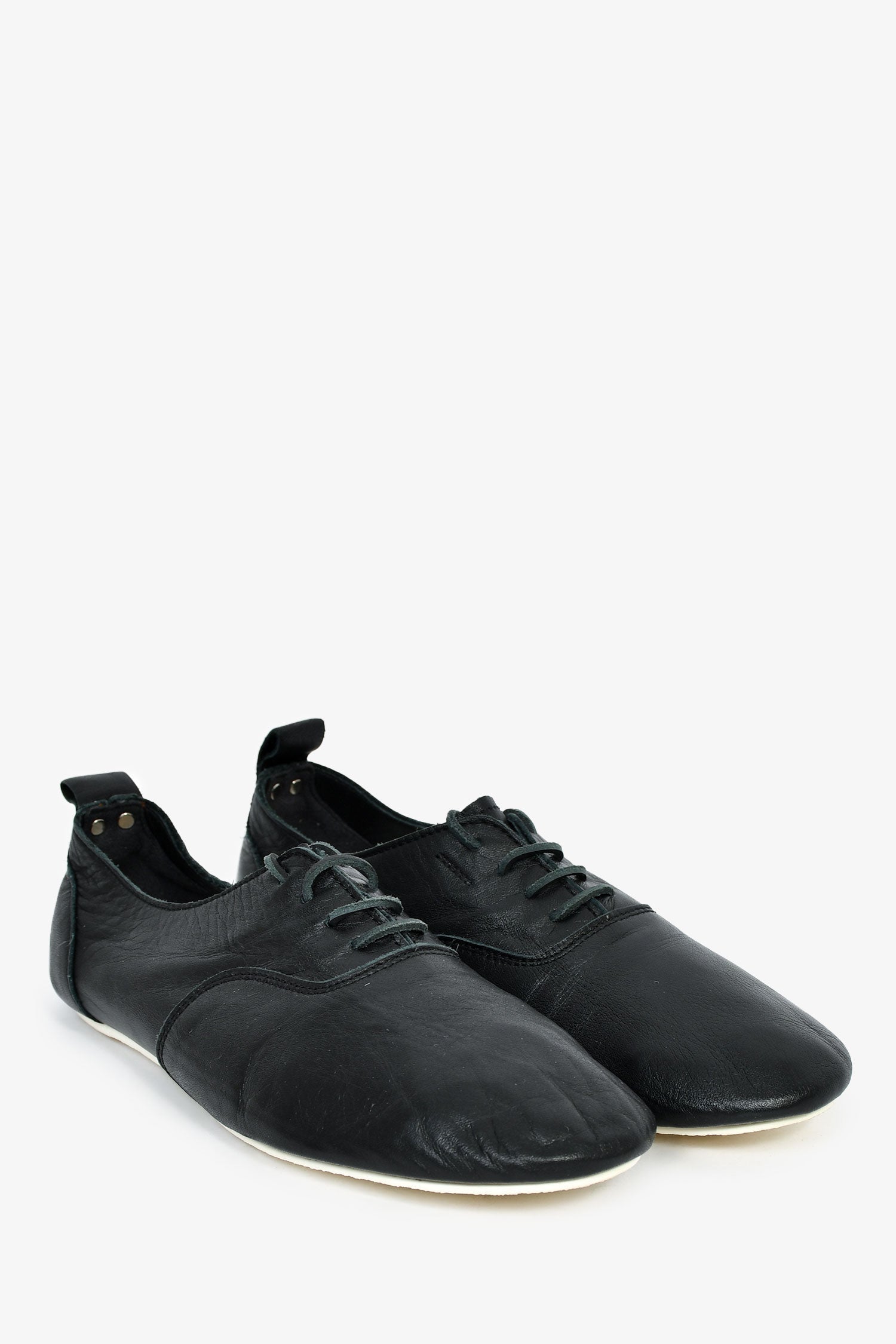 Comme De Garcons Black Leather Tricot Shoes Size 8/9