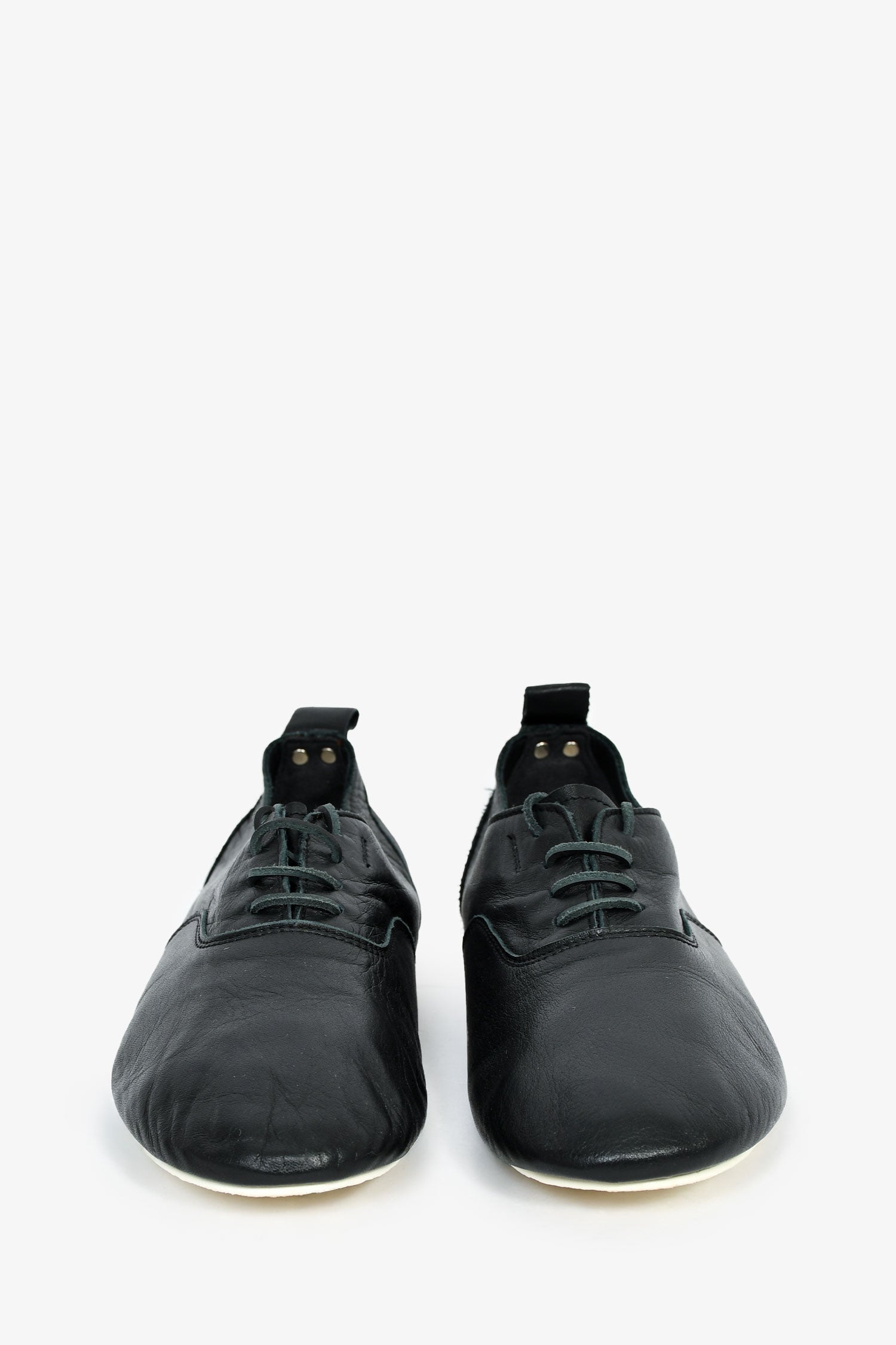 Comme De Garcons Black Leather Tricot Shoes Size 8/9