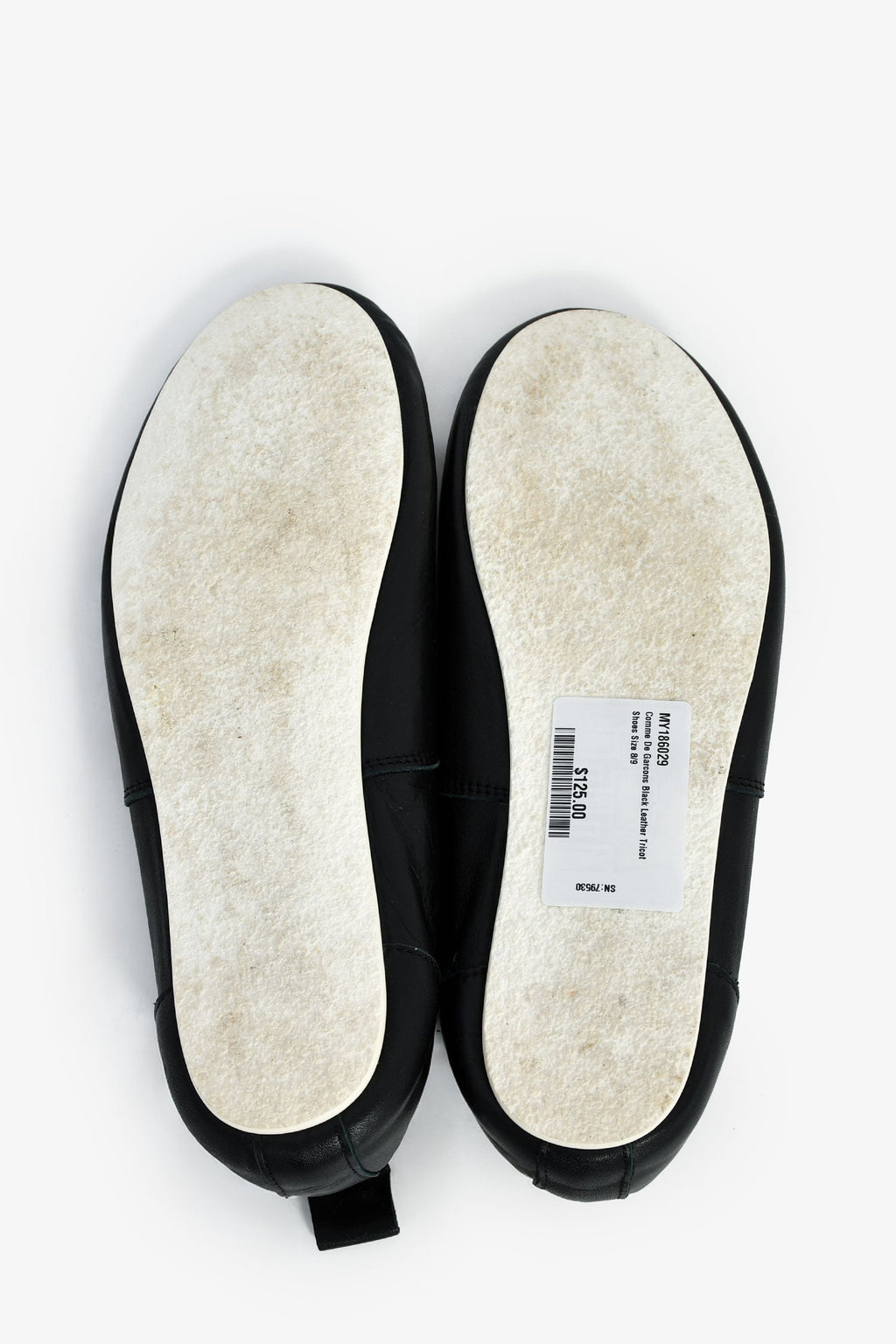 Comme De Garcons Black Leather Tricot Shoes Size 8/9