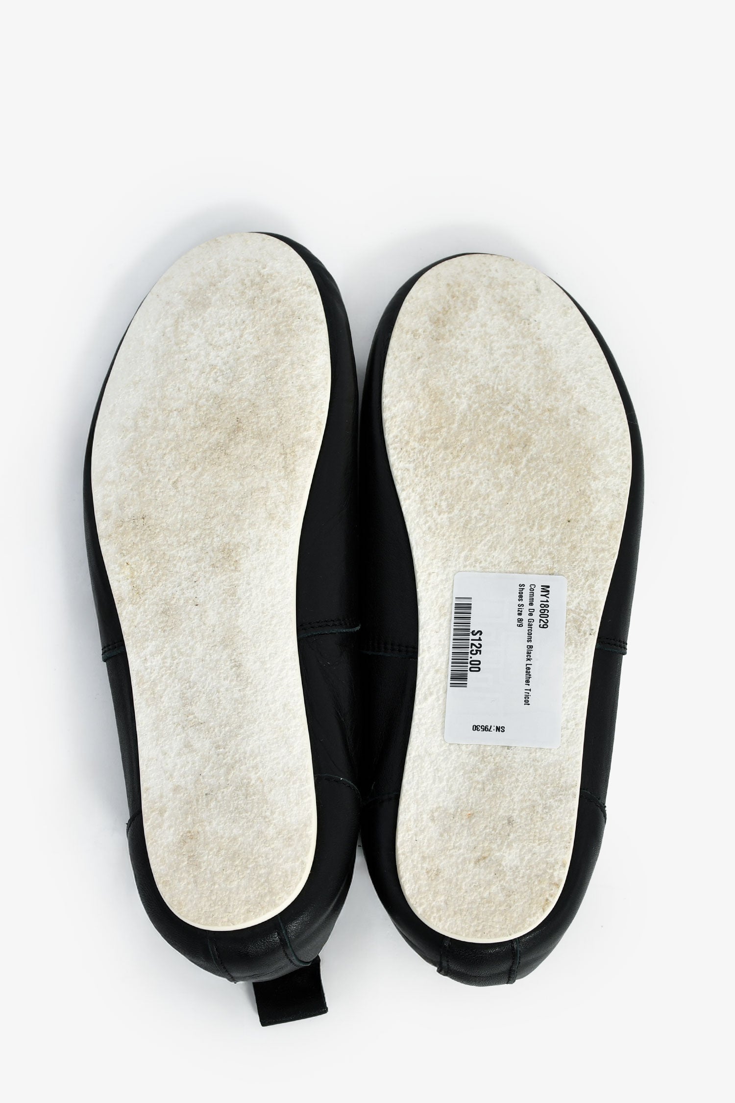 Comme De Garcons Black Leather Tricot Shoes Size 8/9