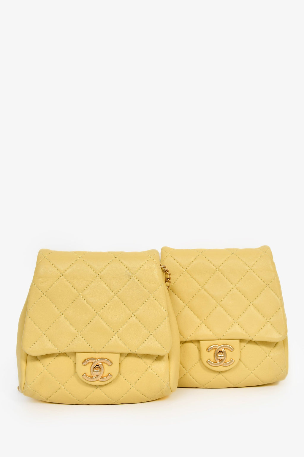 Pre-Loved Chanel™ 2019 Yellow Quilted Lambskin Medium Side-Packs Bag