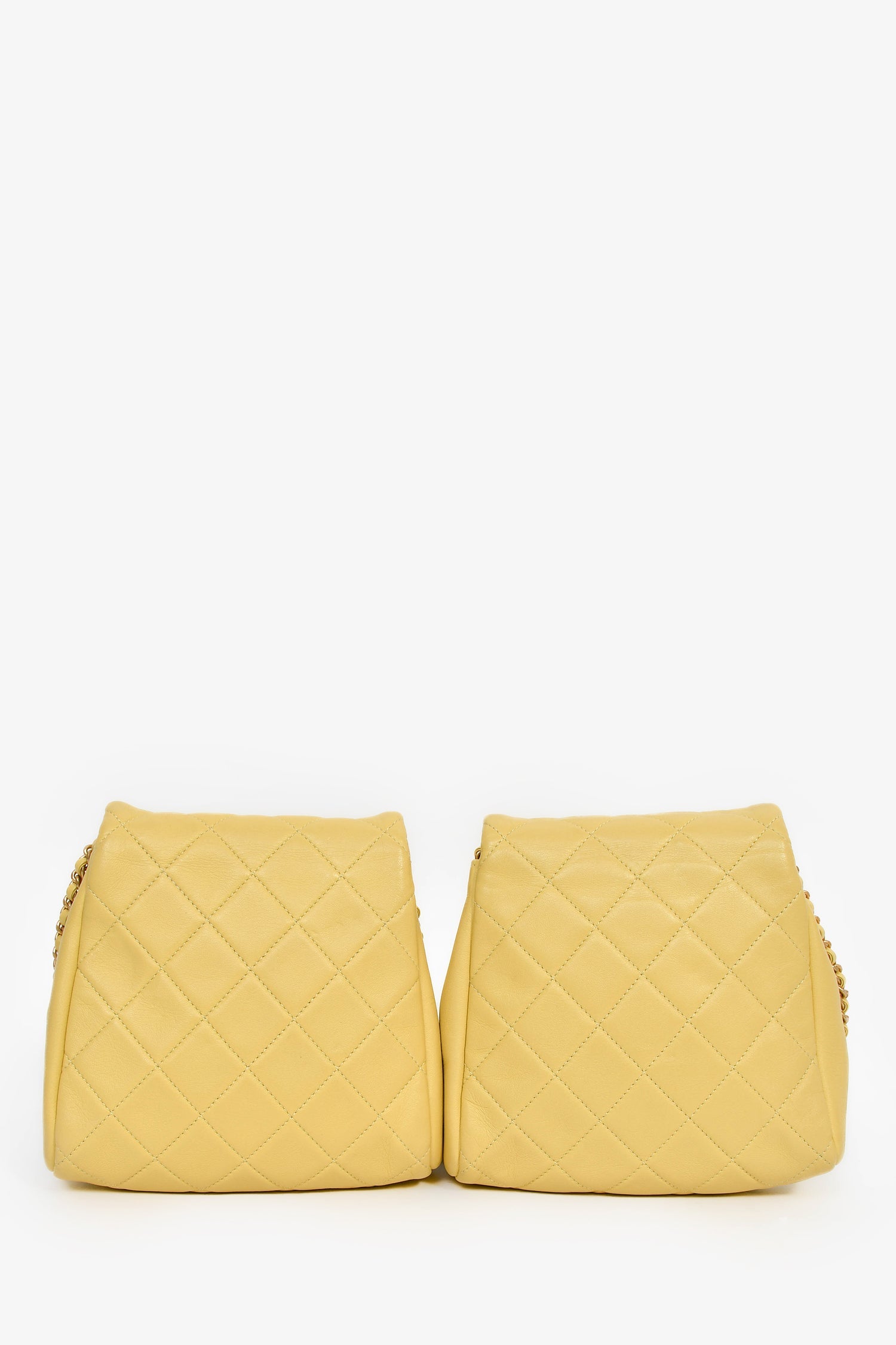 Pre-Loved Chanel™ 2019 Yellow Quilted Lambskin Medium Side-Packs Bag