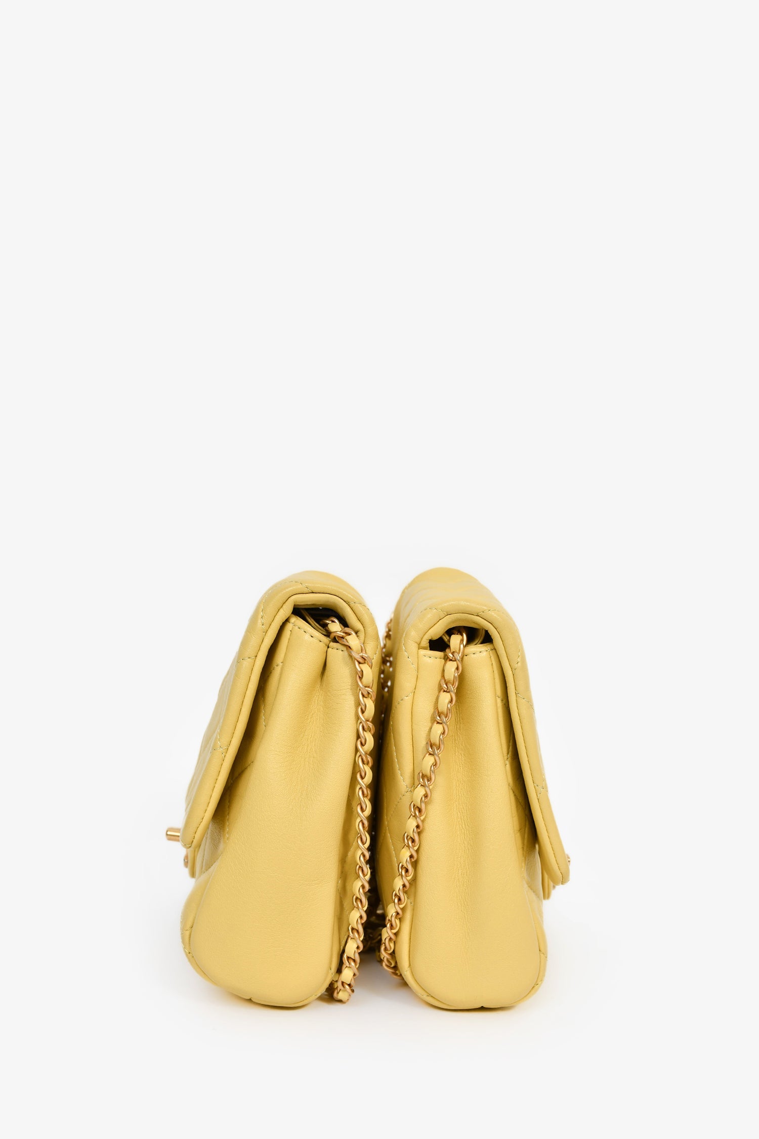 Pre-Loved Chanel™ 2019 Yellow Quilted Lambskin Medium Side-Packs Bag