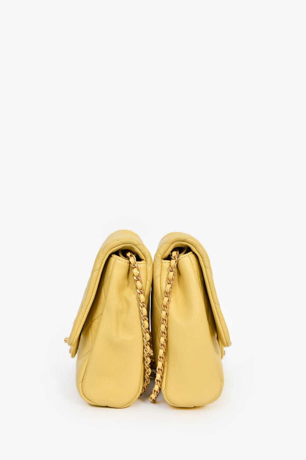 Pre-Loved Chanel™ 2019 Yellow Quilted Lambskin Medium Side-Packs Bag