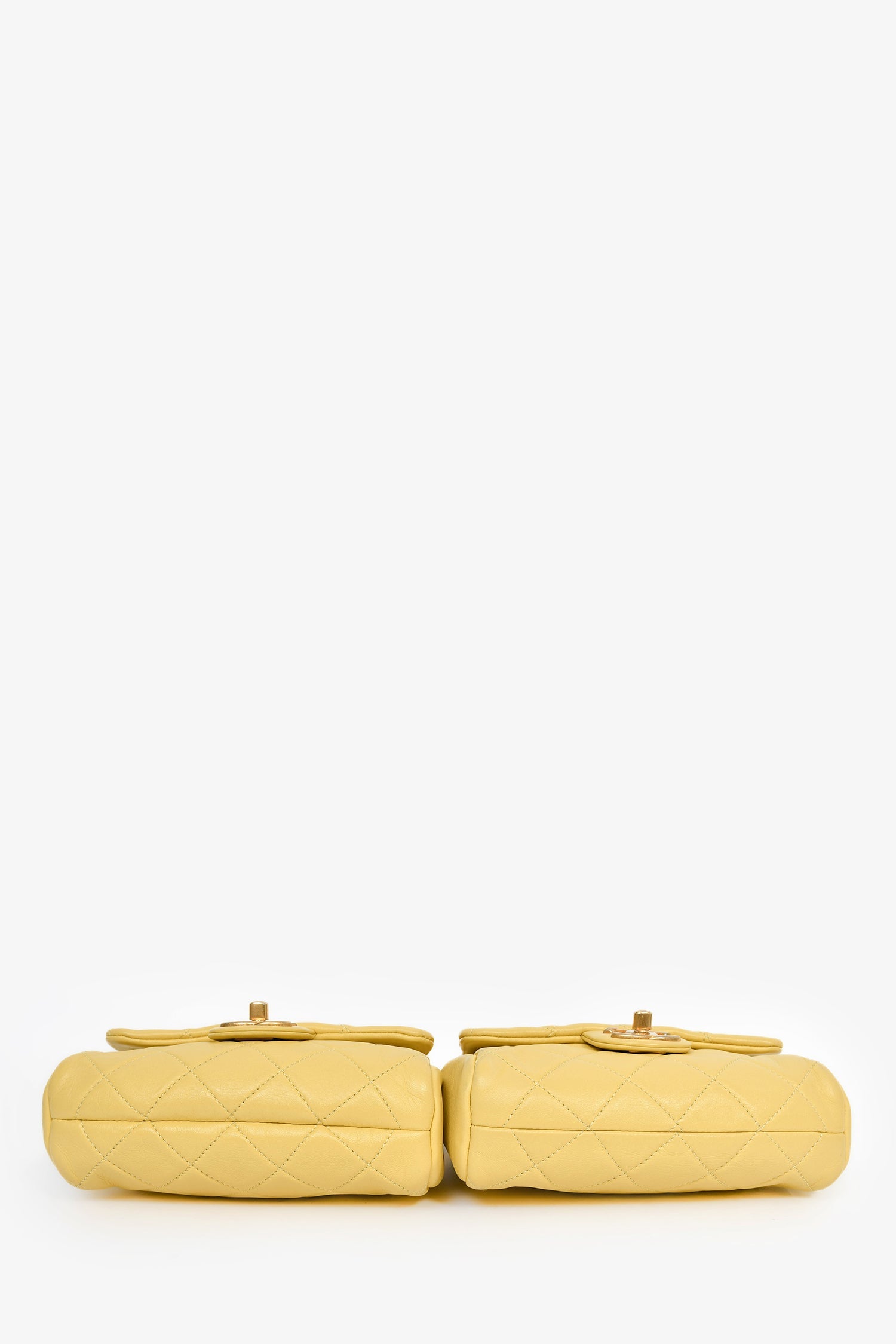 Pre-Loved Chanel™ 2019 Yellow Quilted Lambskin Medium Side-Packs Bag